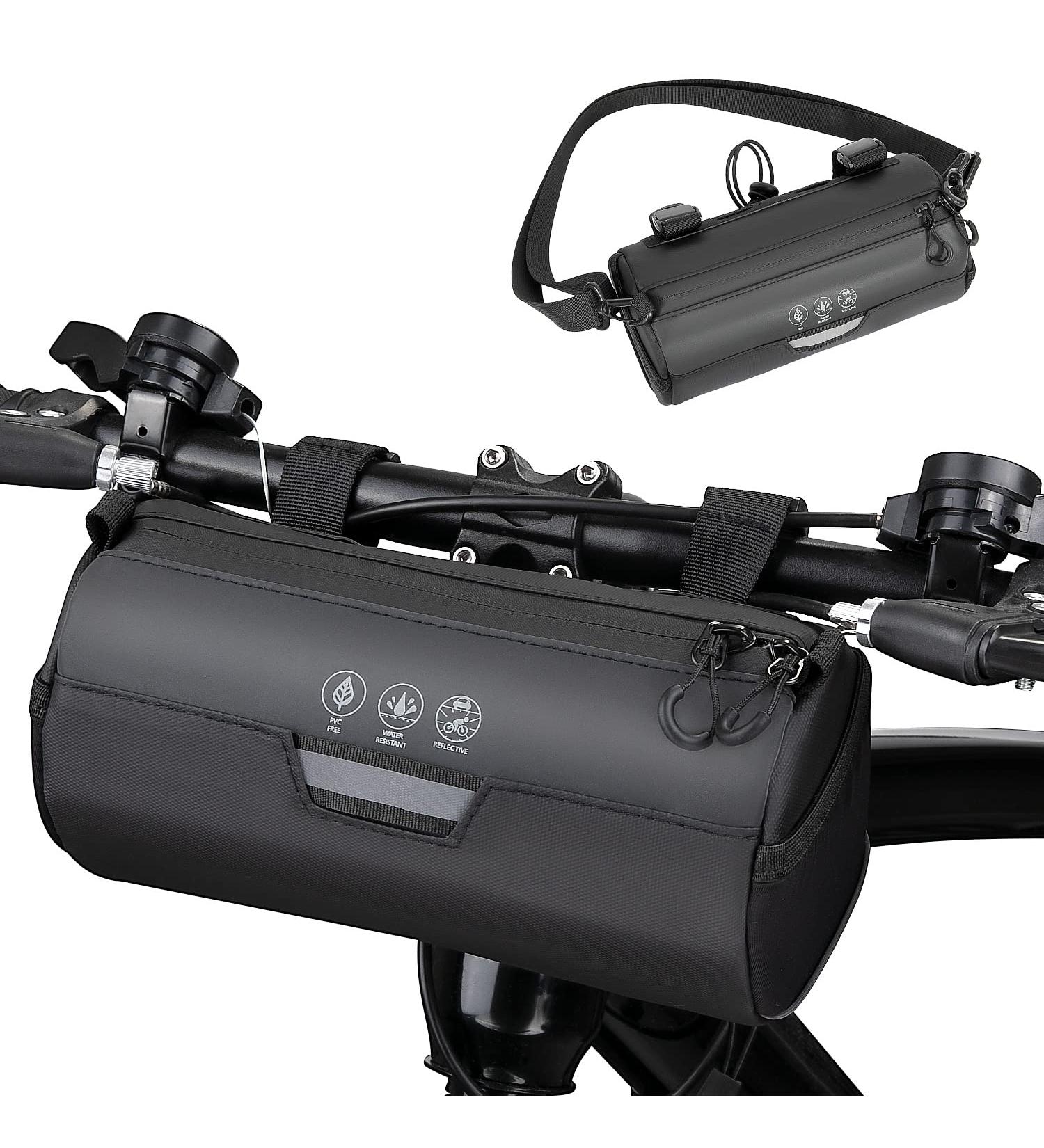 Eyin Waterproof Bicycle Handlebar Bag | 2L Reflective Cycling Bag with Removable Shoulder Strap for MTB & E-Bike Rides - Buy Online on GoSupps.com