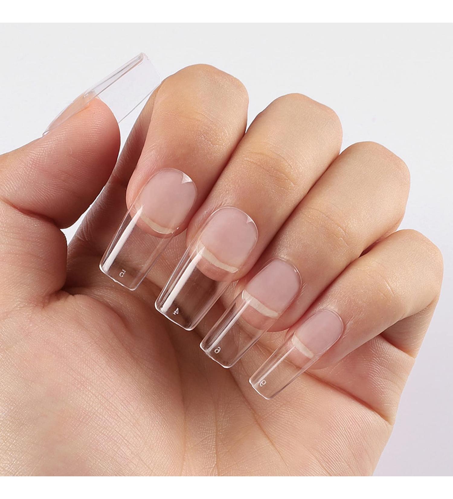 360PCS Wellquinn Short Square Nail Tips - Full Cover Press on Nails - Clear Acrylic French False Nails with Box for Manicure Salon and DIY Nail Art - 10 Sizes - Buy Online on GoSupps.com