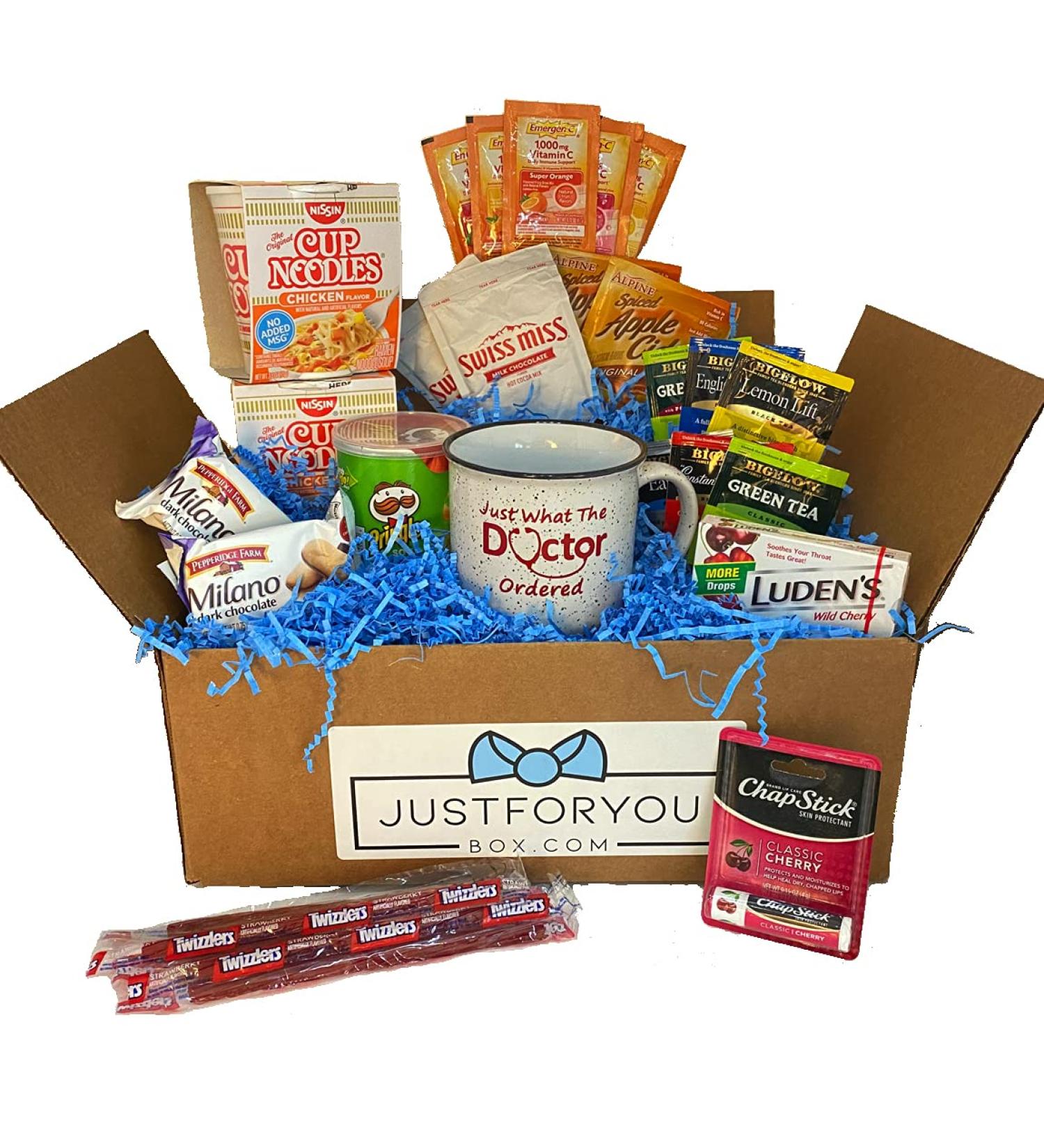 Get Well Gift Package - Tea, Emergen-C, Apple Cider, Hot Cocoa, Ramen & Snacks College Care Package - Buy Online on GoSupps.com