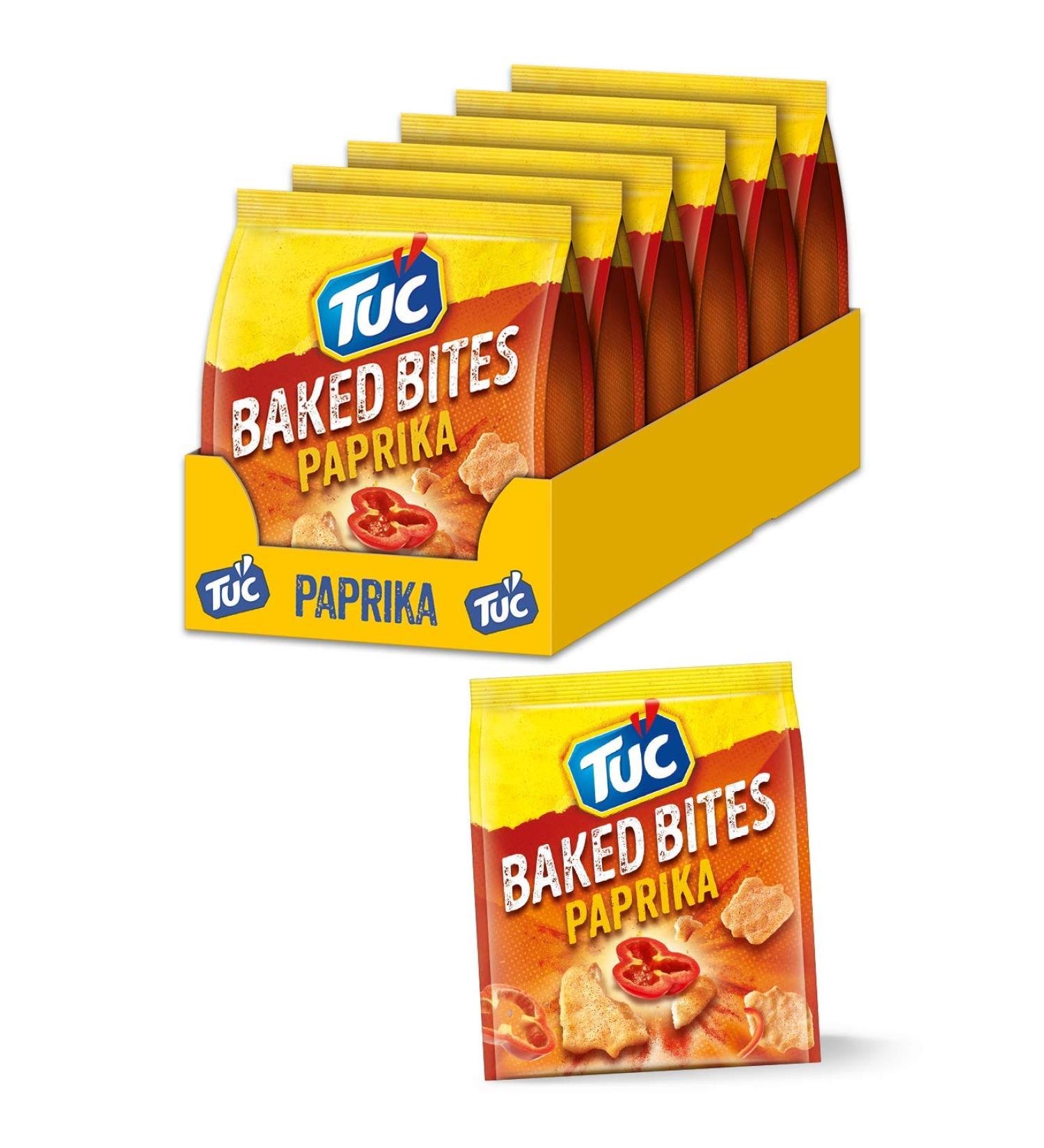 TUC Baked Bits Paprika - 6 x 110g | Large Pack Mini-Crackers | Savory Paprika Snack - Shop Internationally! - Buy Online on GoSupps.com