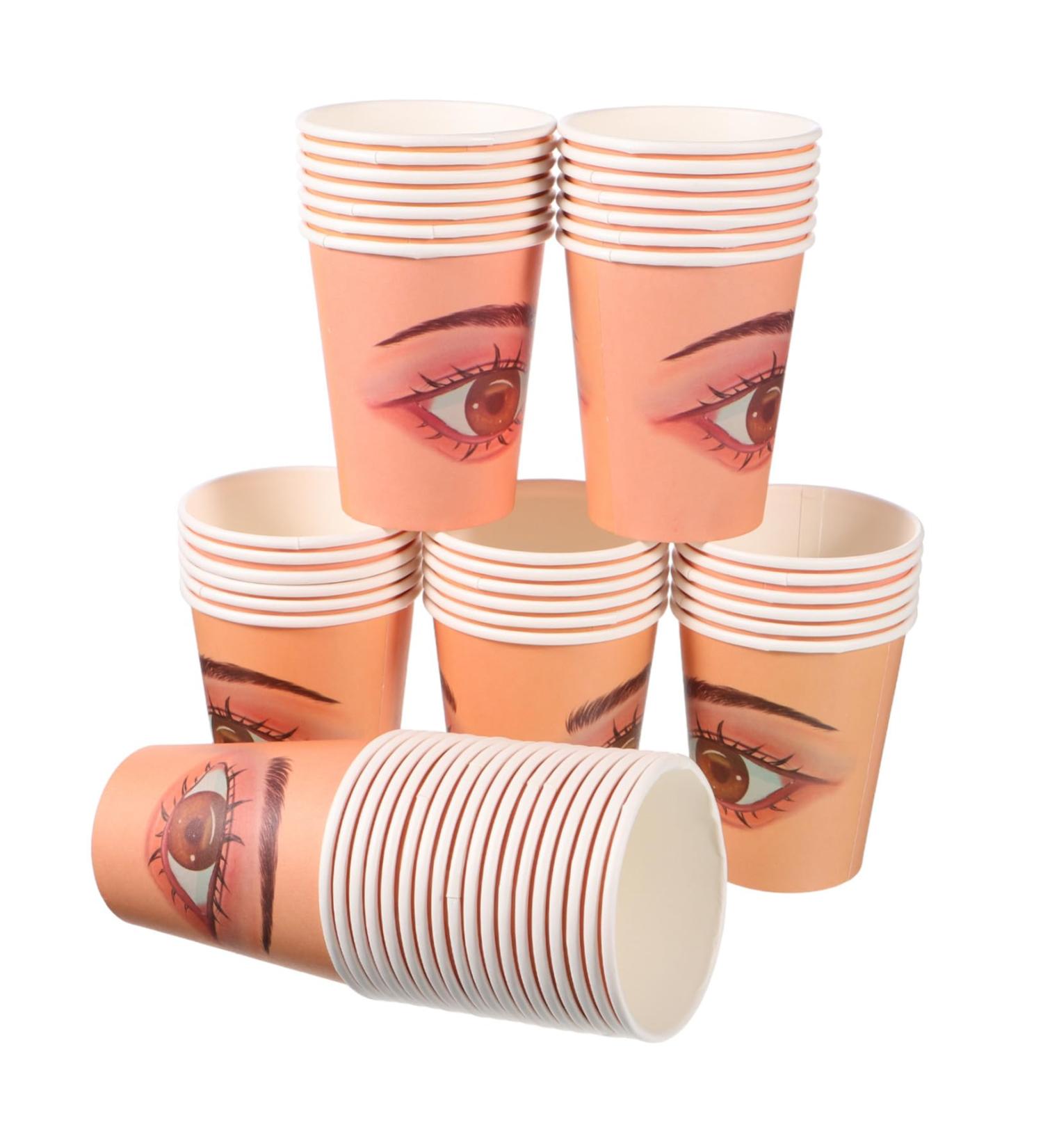 FOMIYES FOMIYES 50 Pieces Eyelash Extension Practice Paper Cups with Realistic Eye Contour for Beginners Lash Training Skill Improvement Reusable Eyelash Glue Holder Cups for - Buy Online on GoSupps.com