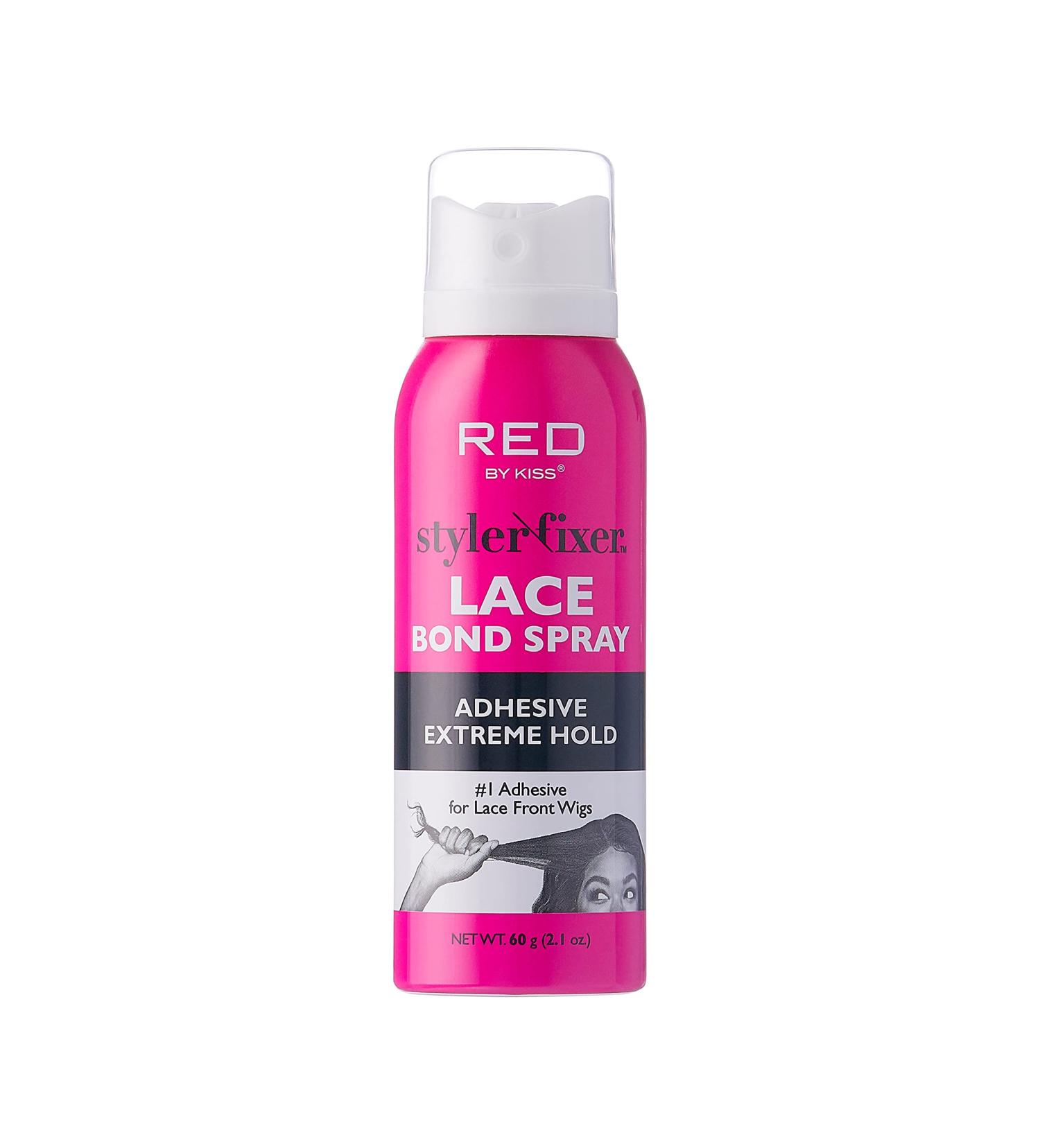 Red by Kiss Hair Glue Spray for Lace Front Wigs 2oz Extreme Hold Water-Resistant Sweat-Proof Delicate Removal 2 Ounce (Pack of 1) - Buy Online on GoSupps.com