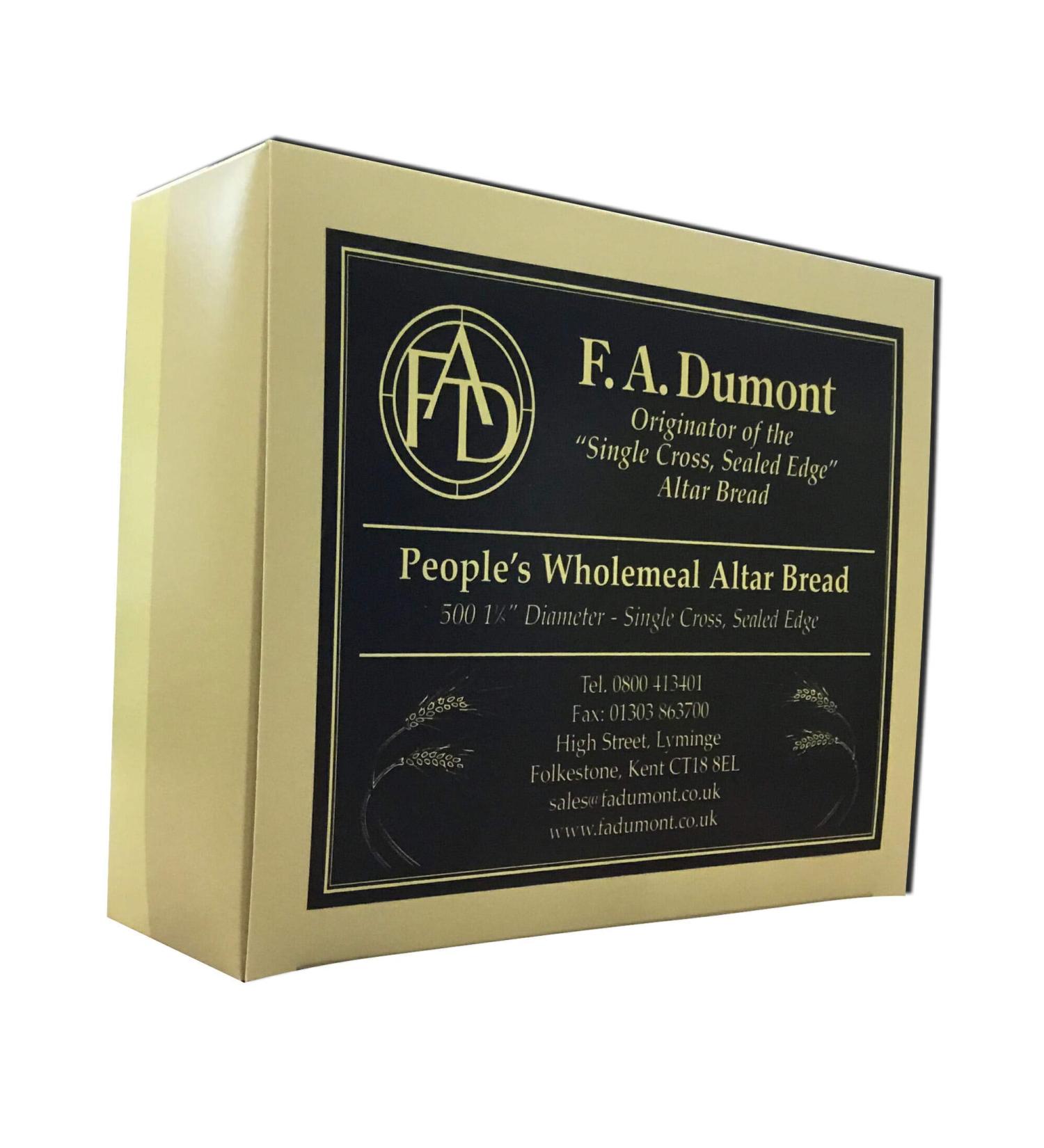 F.A. Dumont Altar Bread -1 1/8" Wholemeal - 500/Box - Buy Online on GoSupps.com