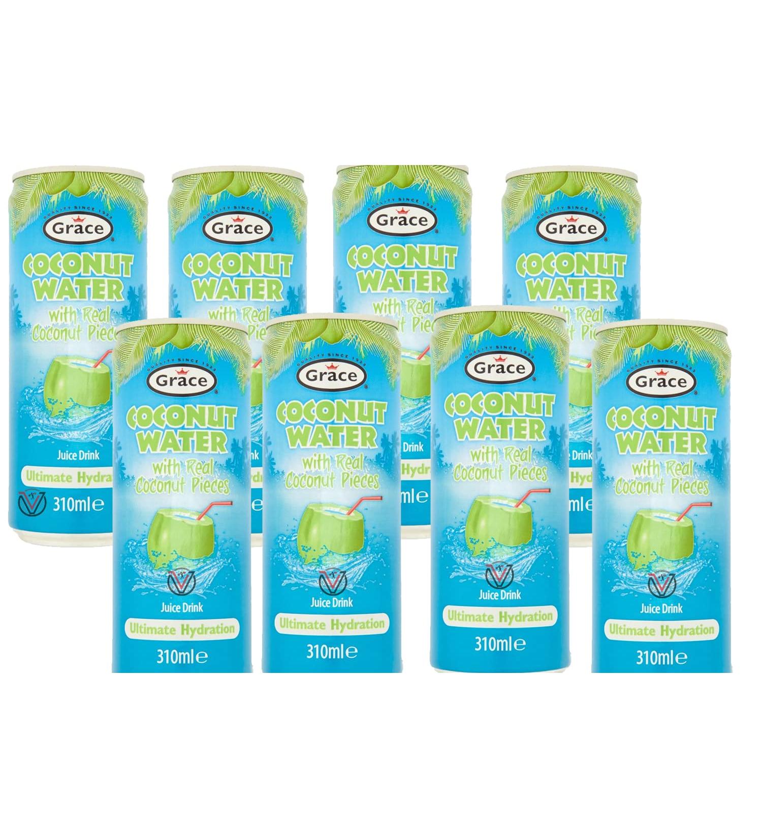 Grace Coconut Water Juice Drink with Real Coconut Pieces 310ml | Pick Any Number of Cans - Buy Online on GoSupps.com