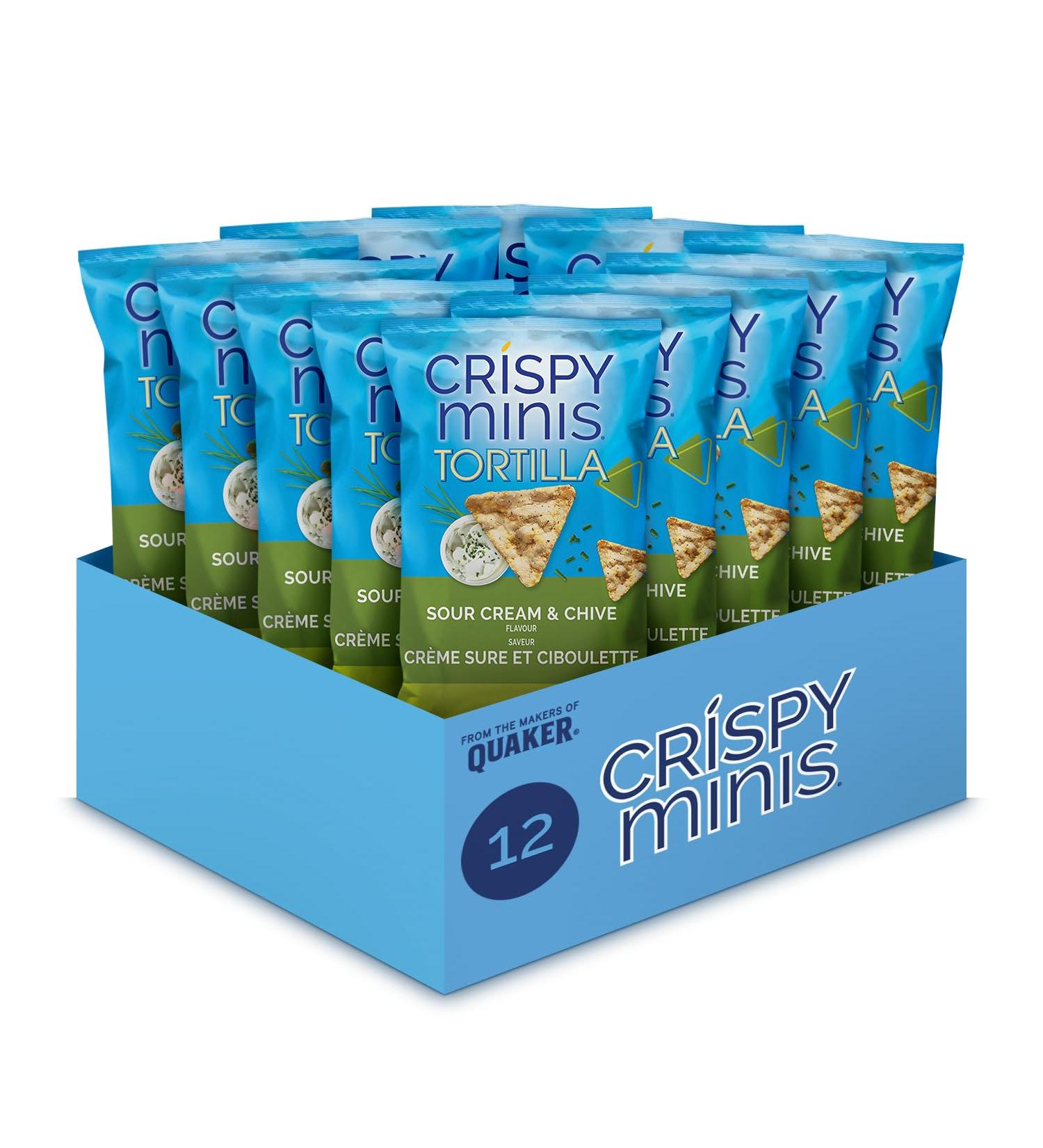 Crispy Minis Tortilla Sour Cream & Chive Flavour Brown Rice Chips Multi-Pack 100 g (Pack of 12) Sour Cream & Chive 8.33 g (Pack of 12) - Buy Online on GoSupps.com