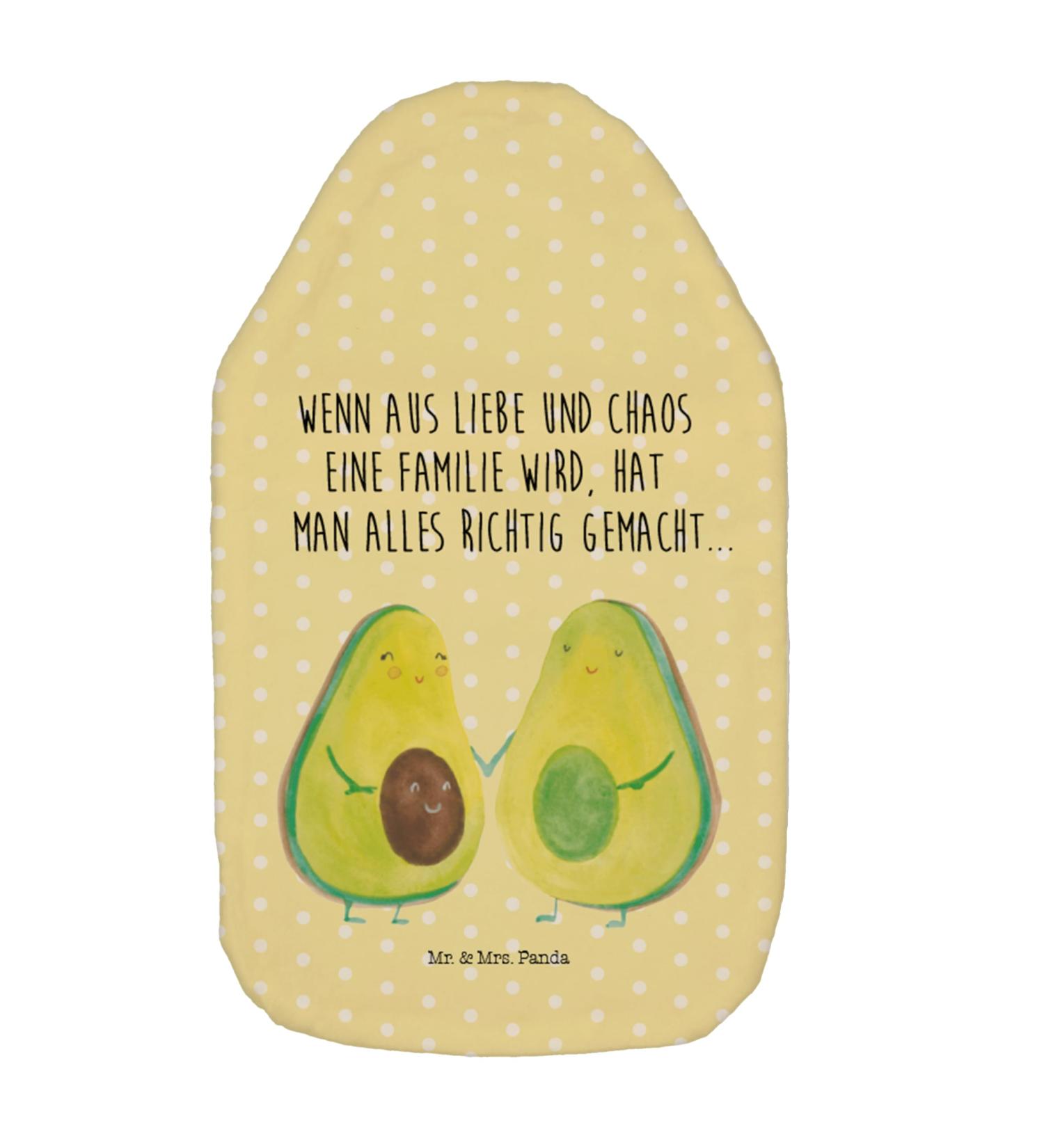 Mr. & Mrs. Panda Avocado Couple Warm Bottle - Perfect Gift for Love Family & Pregnancy | Healthy Heat Bottle Cover - Yellow - Buy Online on GoSupps.com