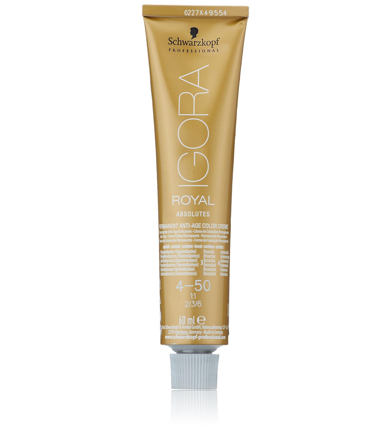 Schwarzkopf IR Absolutes 4-50 Medium Brown Gold Natural 60ml - Pack of 1 - Buy Online on GoSupps.com