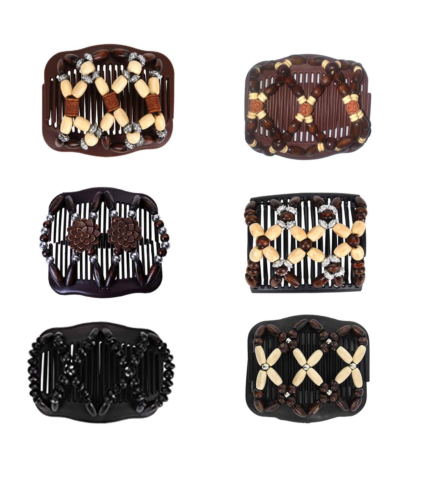 Buy African Hairpise Magic Hair Comb Set - 6 Pcs Elastic Pearls & Double Clips for Effortless Styling | Worldwide Shipping - Buy Online on GoSupps.com