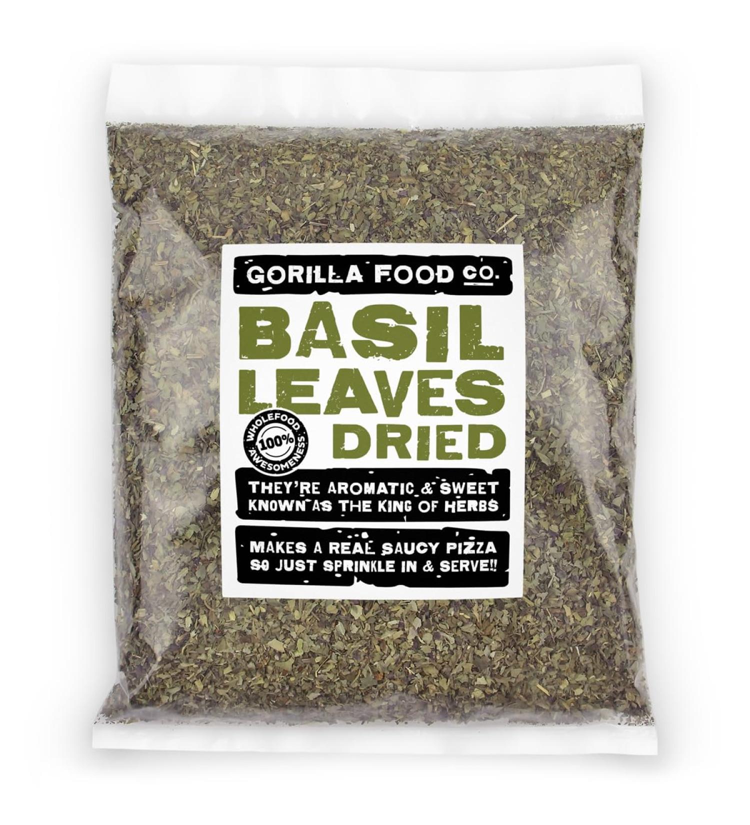 Gorilla Food Co. Basil Dried - 200g - Buy Online on GoSupps.com