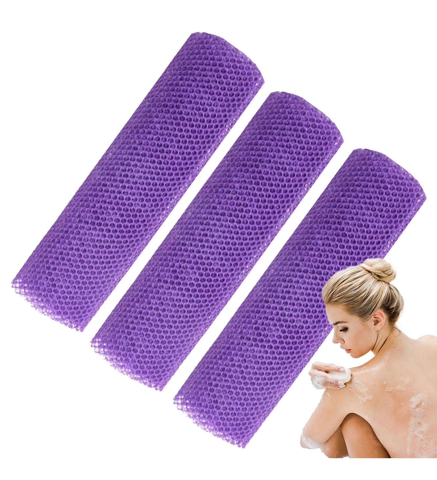 African Bath Sponge - African Mesh Cloth Net Scrubber Bath Towel | Elastic Bath Sponges for Dead Skin Removal Daily Use Purple - Buy Online on GoSupps.com