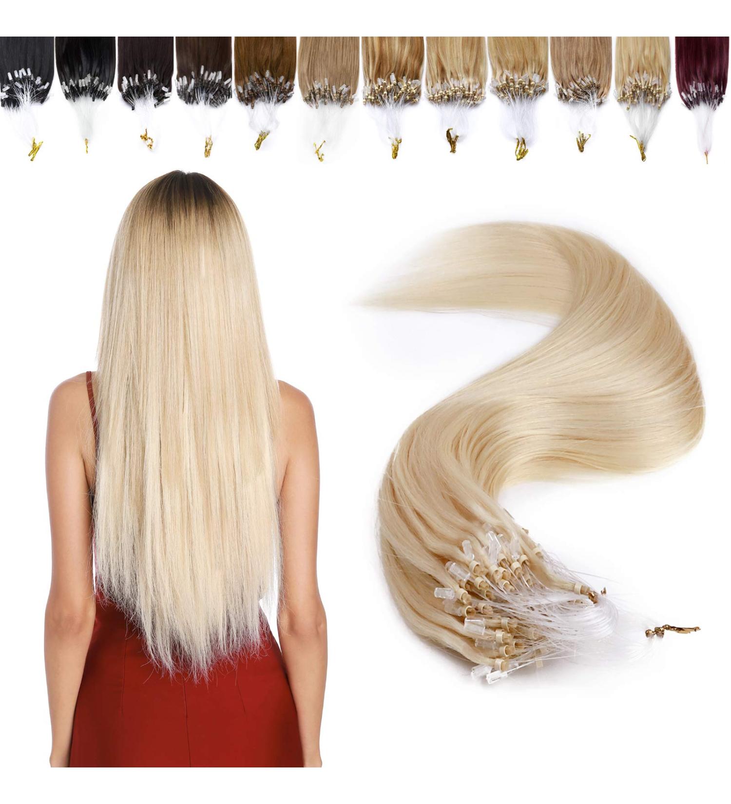 Microring Extensions - 50cm Platinum Blonde Remy Real Hair 50 Strands x 1g for Ultimate Volume - Buy Online on GoSupps.com
