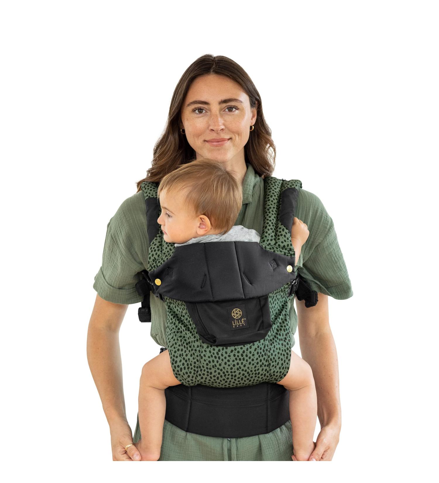 LLLbaby Complete 6-in-1 Luxe Ergonomic Baby Carrier | Lumbar Support | 7-45 lbs | 360 Baby Wearing | Inward & Outward Facing | Speckled Succulent - Buy Online on GoSupps.com