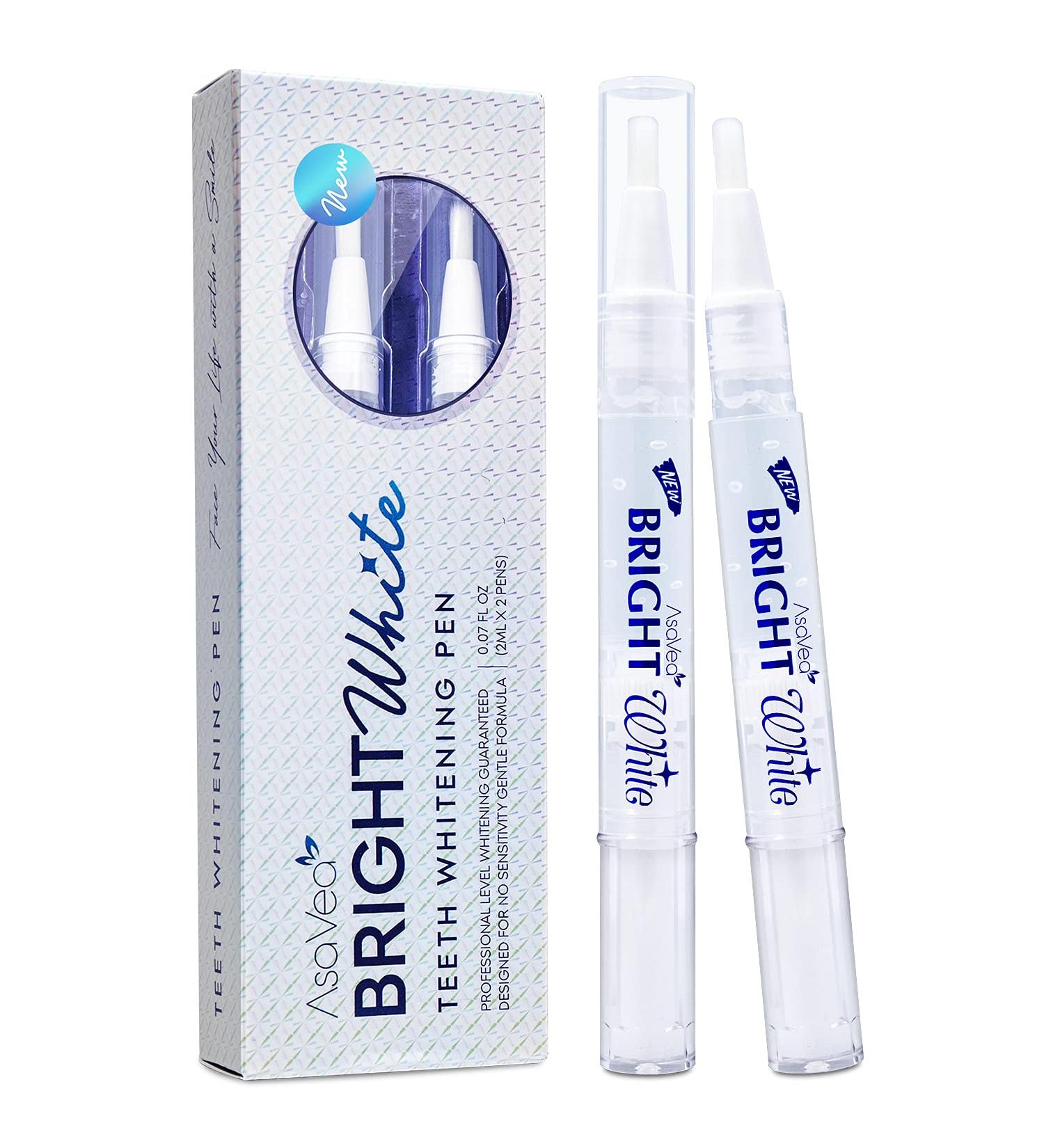 AsaVea Teeth Whitening Pen: Effective, Painless, No Sensitivity, Travel-Friendly - 2 Pens for Beautiful White Smile with Natural Mint Flavor - Buy Online on GoSupps.com