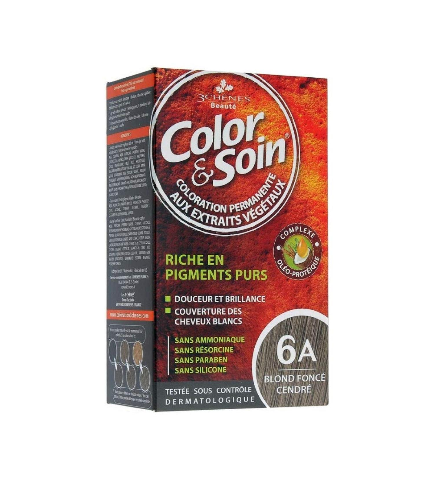 Les 3 Ch nes Color & Soin Permanent Color Care - Ashed Dark Blond: 6A