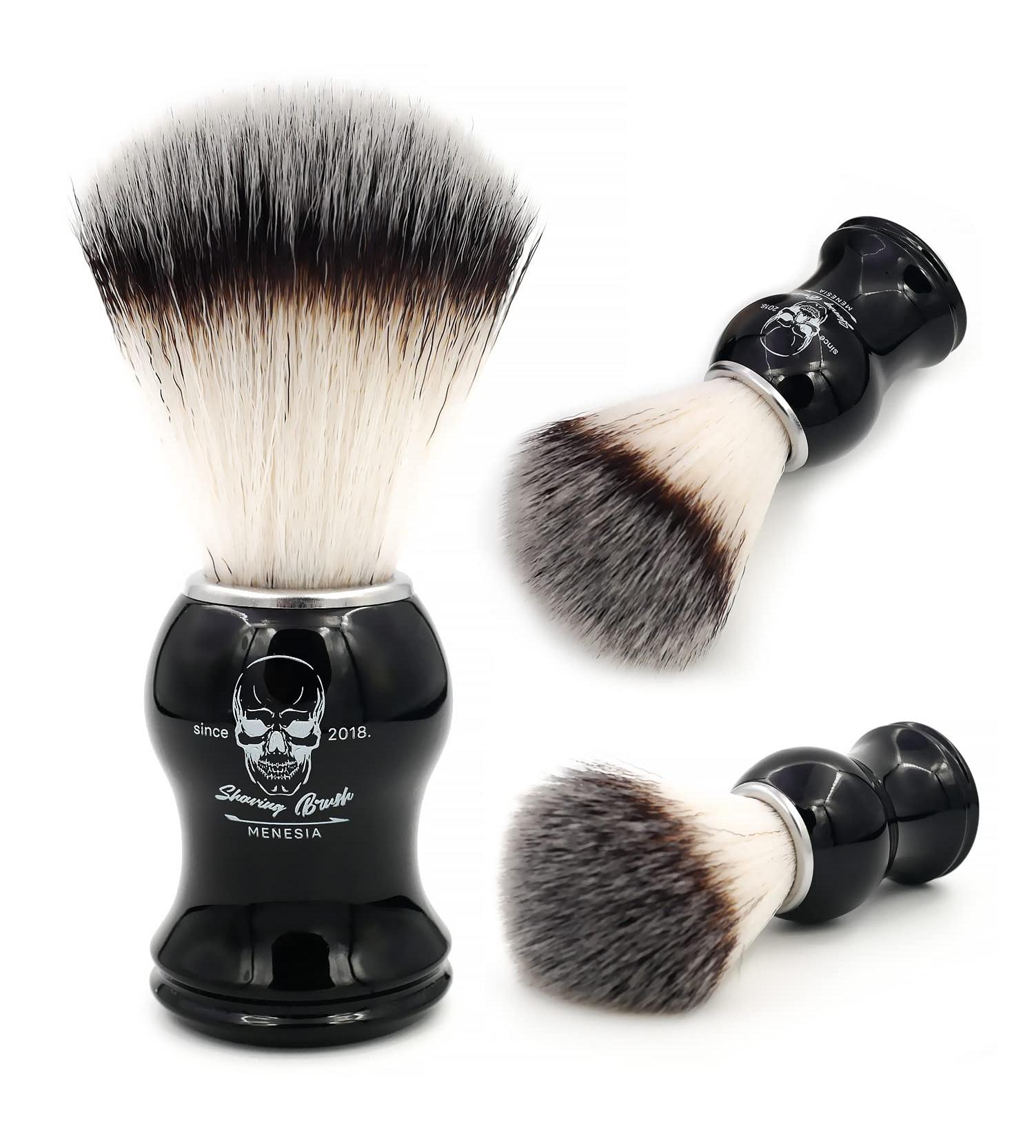 Menesia Black Handle Shaving Brush for Men - Skull Design - Buy Online on GoSupps.com