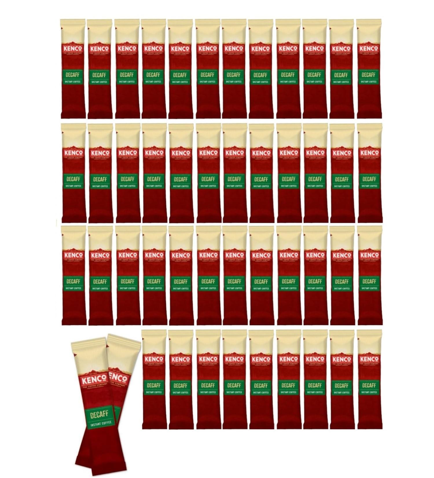 50x Kenco Decaf Instant Coffee Sachets Each Stick 1.8g (SOLD LOOSE)