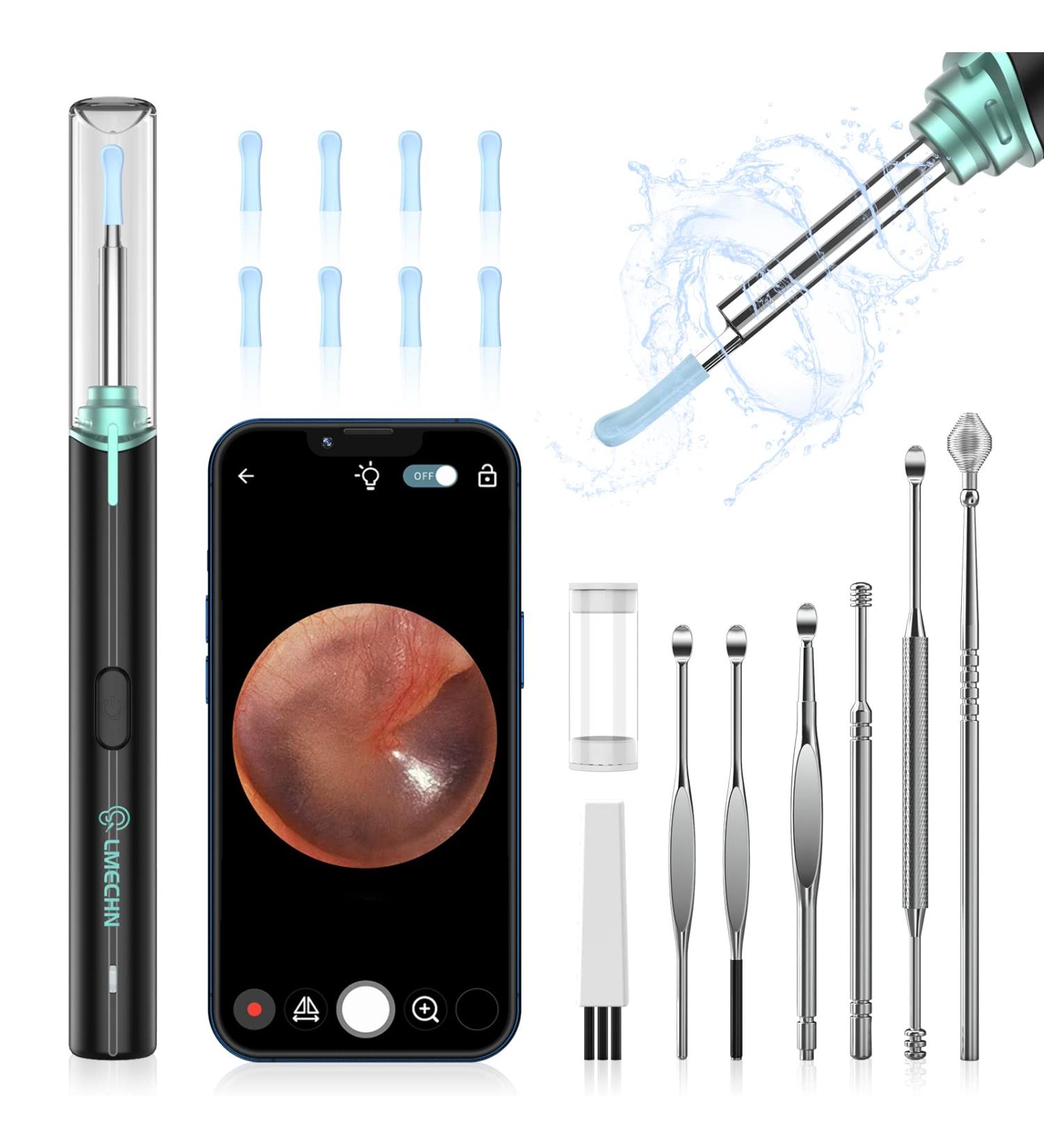 LMOutive Ear Wax Removal Otoscope - 1920P WiFi Endoscope Camera IP67 Waterproof 3.5mm Lens & 6 LEDs for iPhone iPad & Android - Best Ear Cleaner - Buy Online on GoSupps.com