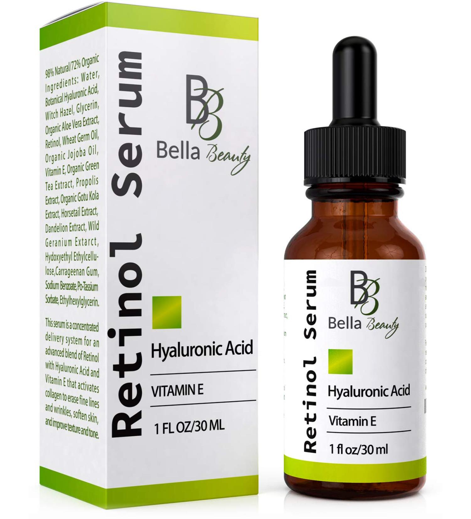 BEST Anti Aging Hyaluronic Acid & Retinol Serum 2.5% for Oily Acne Skin - Vitamin E, Retinoid Facial Moisturizer for Fine Lines, Wrinkles, Dark Spots - Organic Ingredients - Buy Online on GoSupps.com