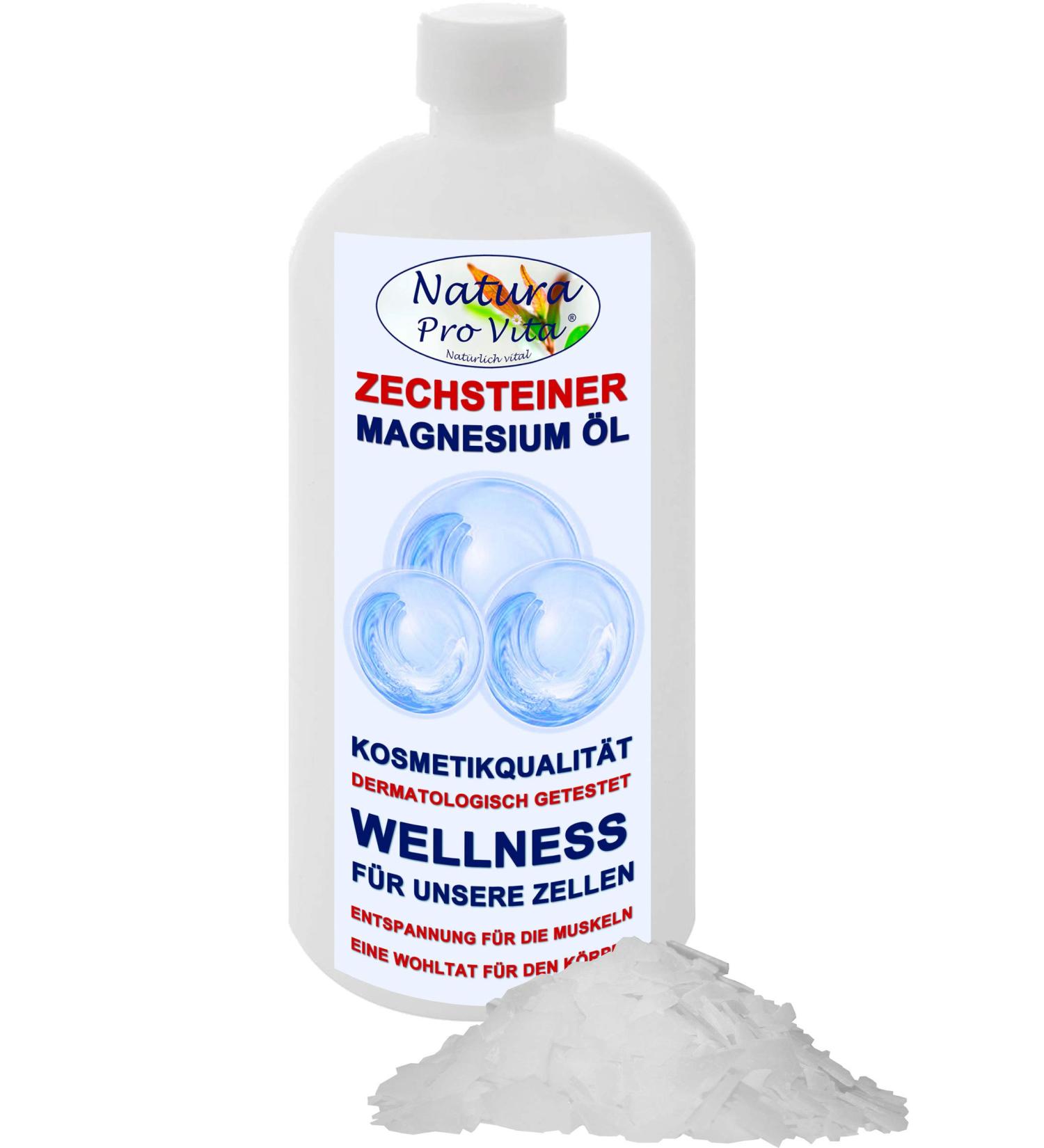 Zechsteiner Magnesium Oil 1L - Dermatologically Tested Natural & Pure for Muscle Relaxation Fatigue Relief & Wellness - Ideal for Magnesium Deficiency - Buy Online on GoSupps.com