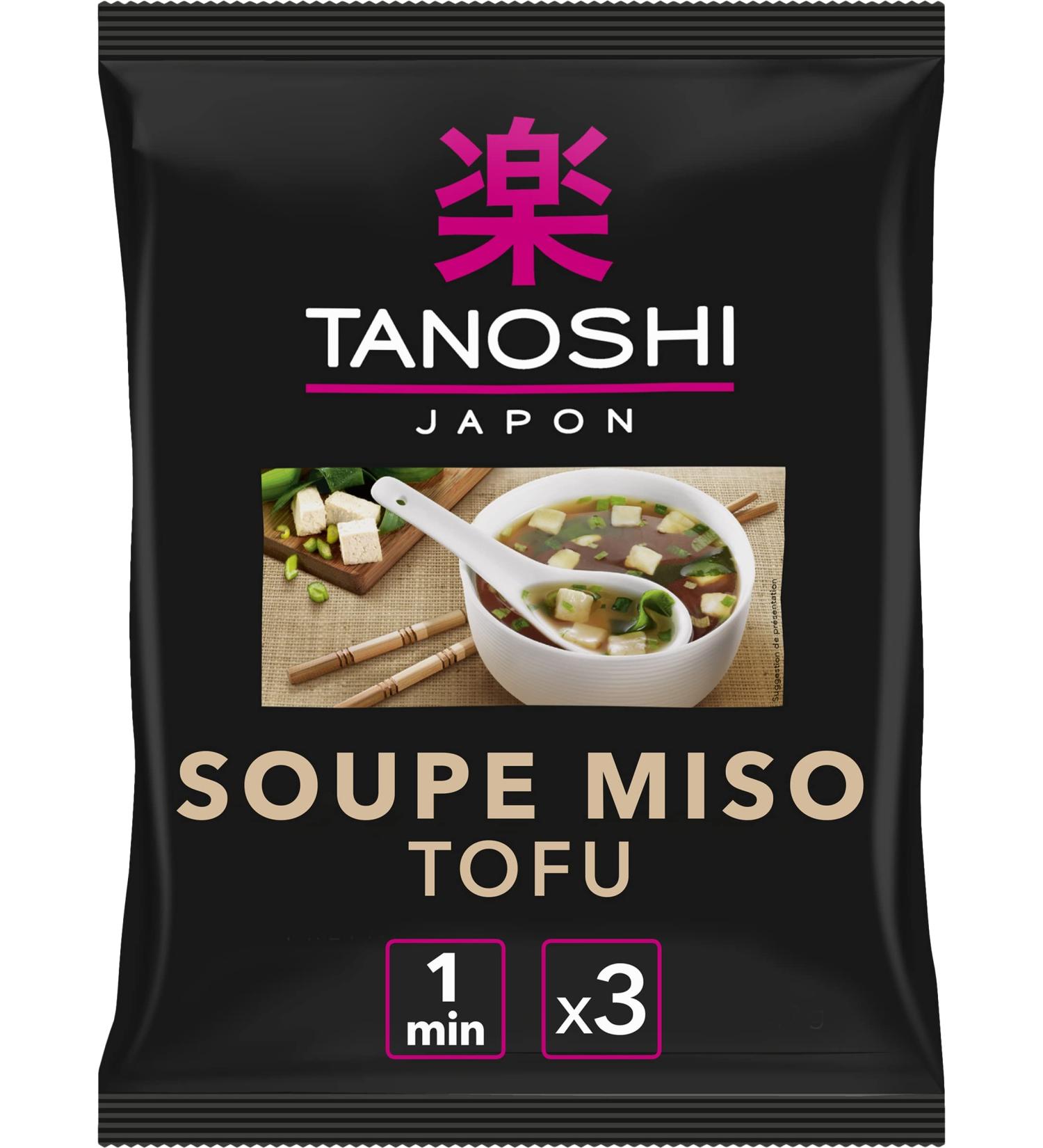 TANOSHI - Soupe Miso Tofu - Soupe Instantan e - 3 Personnes - Sans Glutamate Ajout - 60 9 g - Buy Online on GoSupps.com