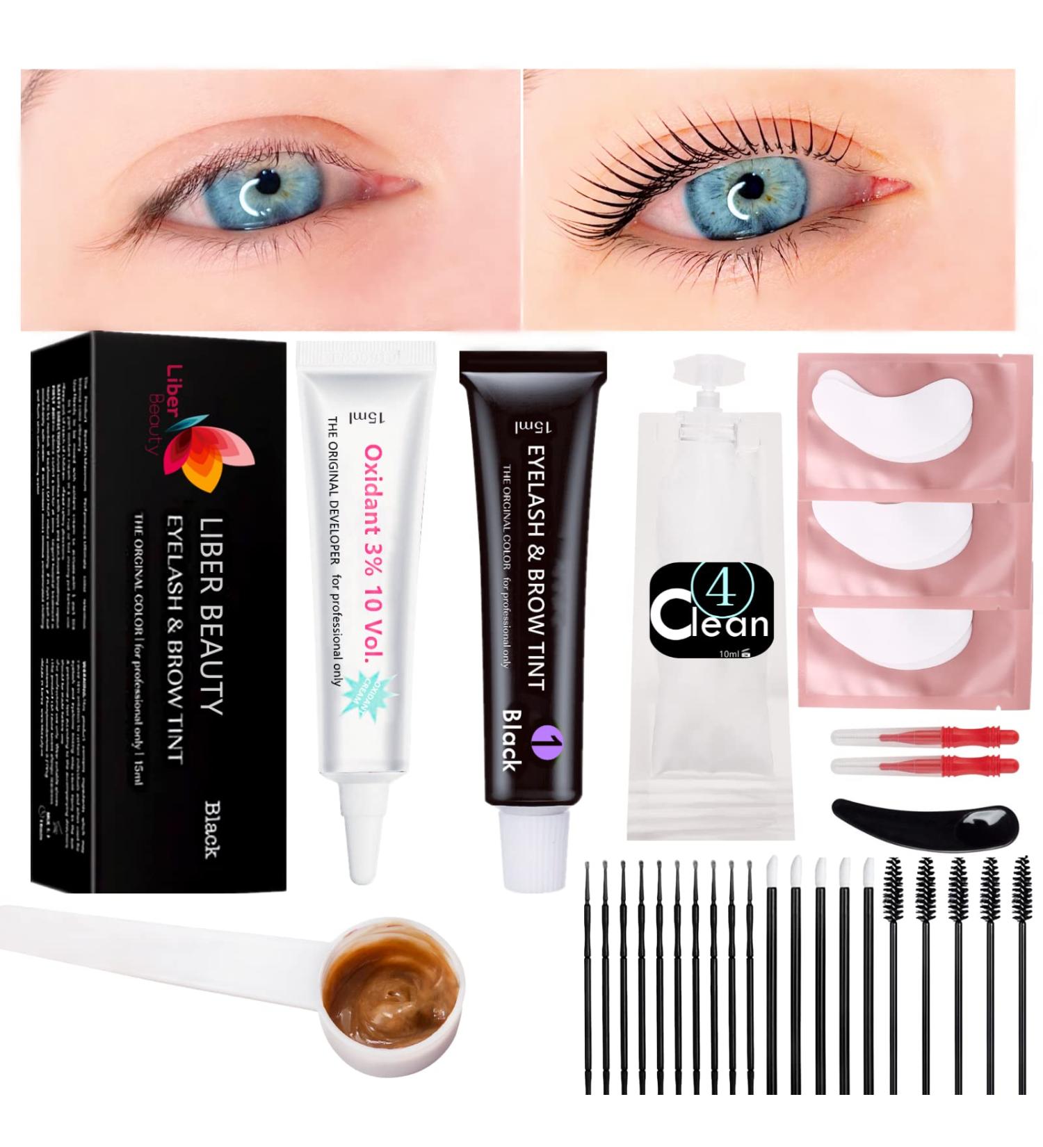 Liber Beauty Lash Tint Kit Eyebrow Eyelash Dye Kit Black At Home DIY Salon Professional Training kit Long Time kept Lash Tinting Black Lasting 8 weeks (Black lash dye kit) - Buy Online on GoSupps.com