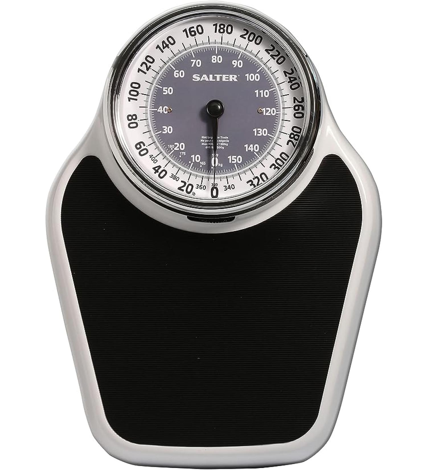 Salter Pro-Helix Professional Oversized Bathroom Scale with Black Vinyl Anti-Slip Bath Mat - 400 LB Capacity - Analog Scale - Black/White - 18.25 x 13.0 - Buy Online on GoSupps.com