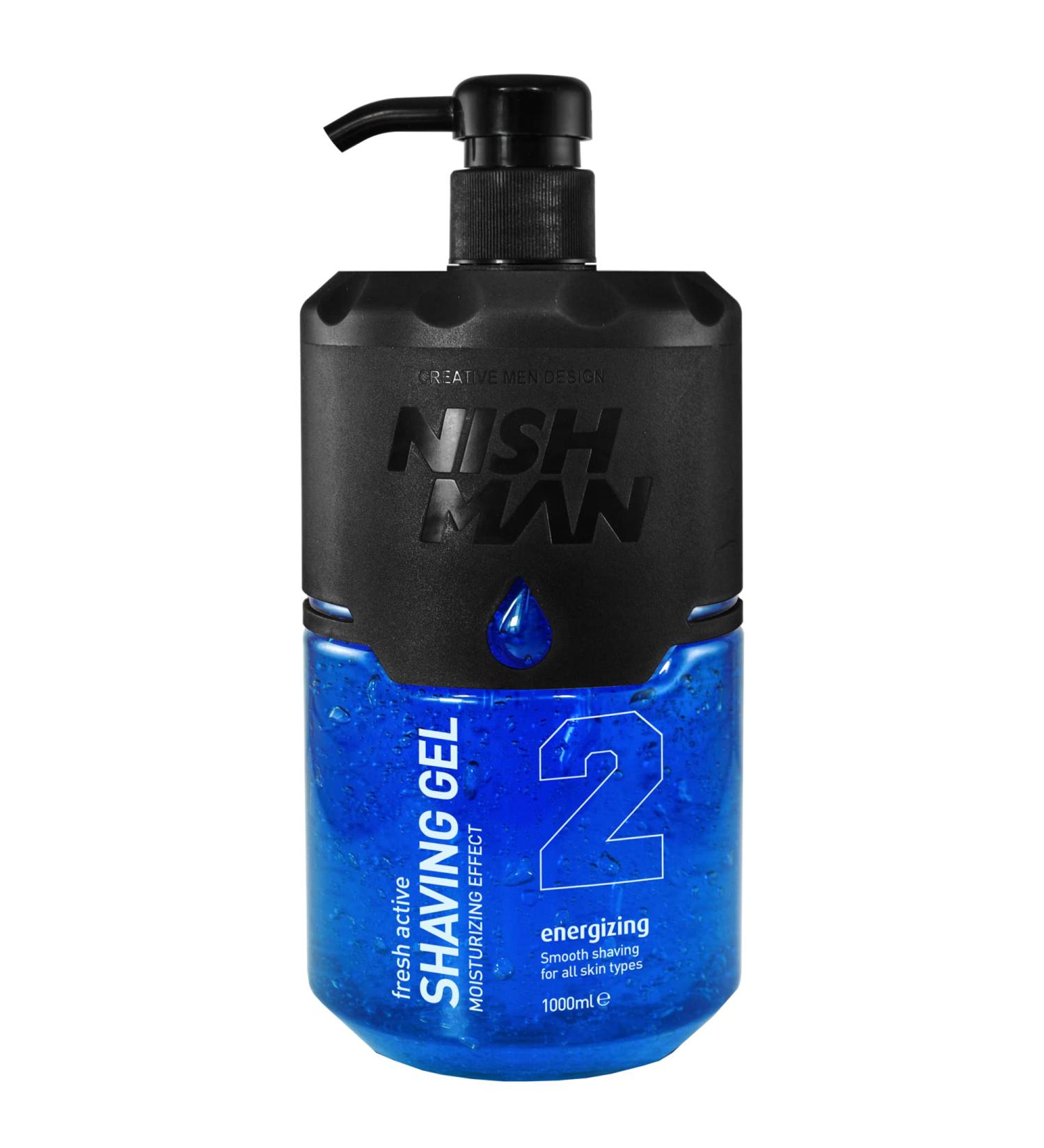 NISHMAN Shaving Gel Fresh Active 2 - 1000 ml | International Shipping | Premium Quality Shaving Gel for Men - Buy Online on GoSupps.com