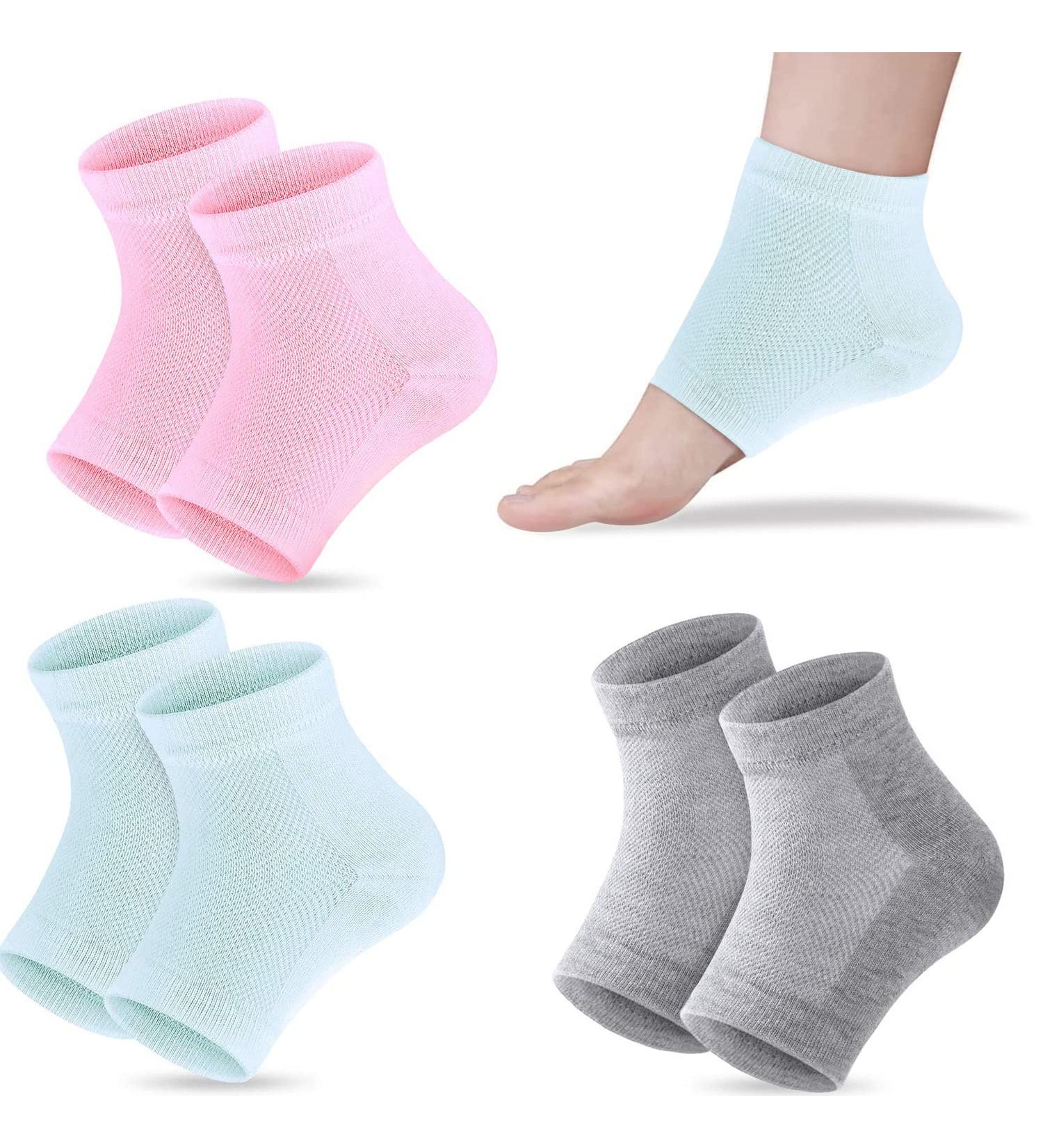 Buy 3 Pairs Moisturizing Gel Heel Socks | Soft Open Toe Socks for Dry Skin Care | International Shipping Available - Buy Online on GoSupps.com