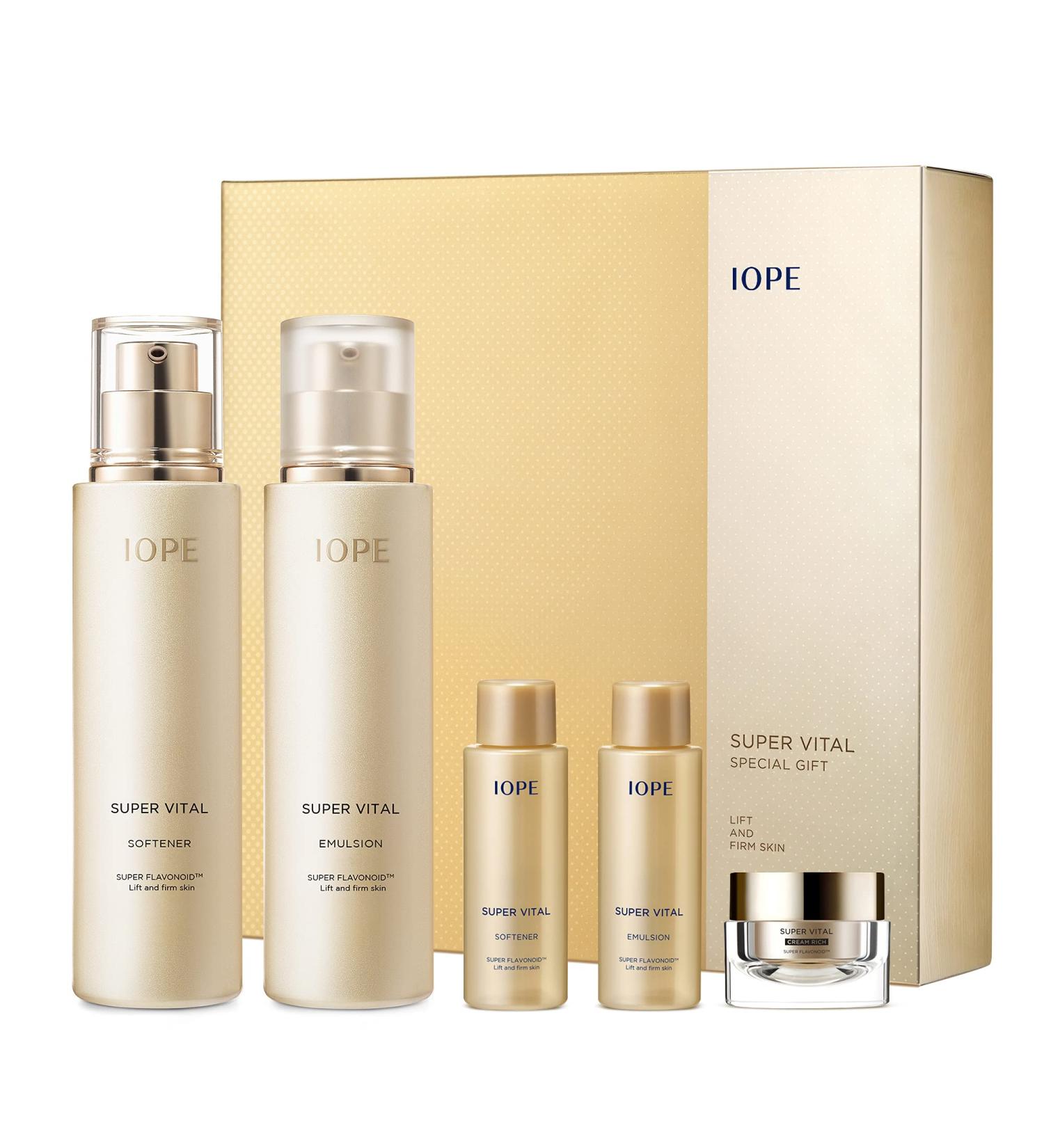 IOPE Super Vital Skin Care Set - Luxury Korean Anti-Aging Gift Set | Toner Lotion & Moisturizer for Wrinkle Care | Hydration & Lifting Facial Kit for All Skin Types - Buy Online on GoSupps.com