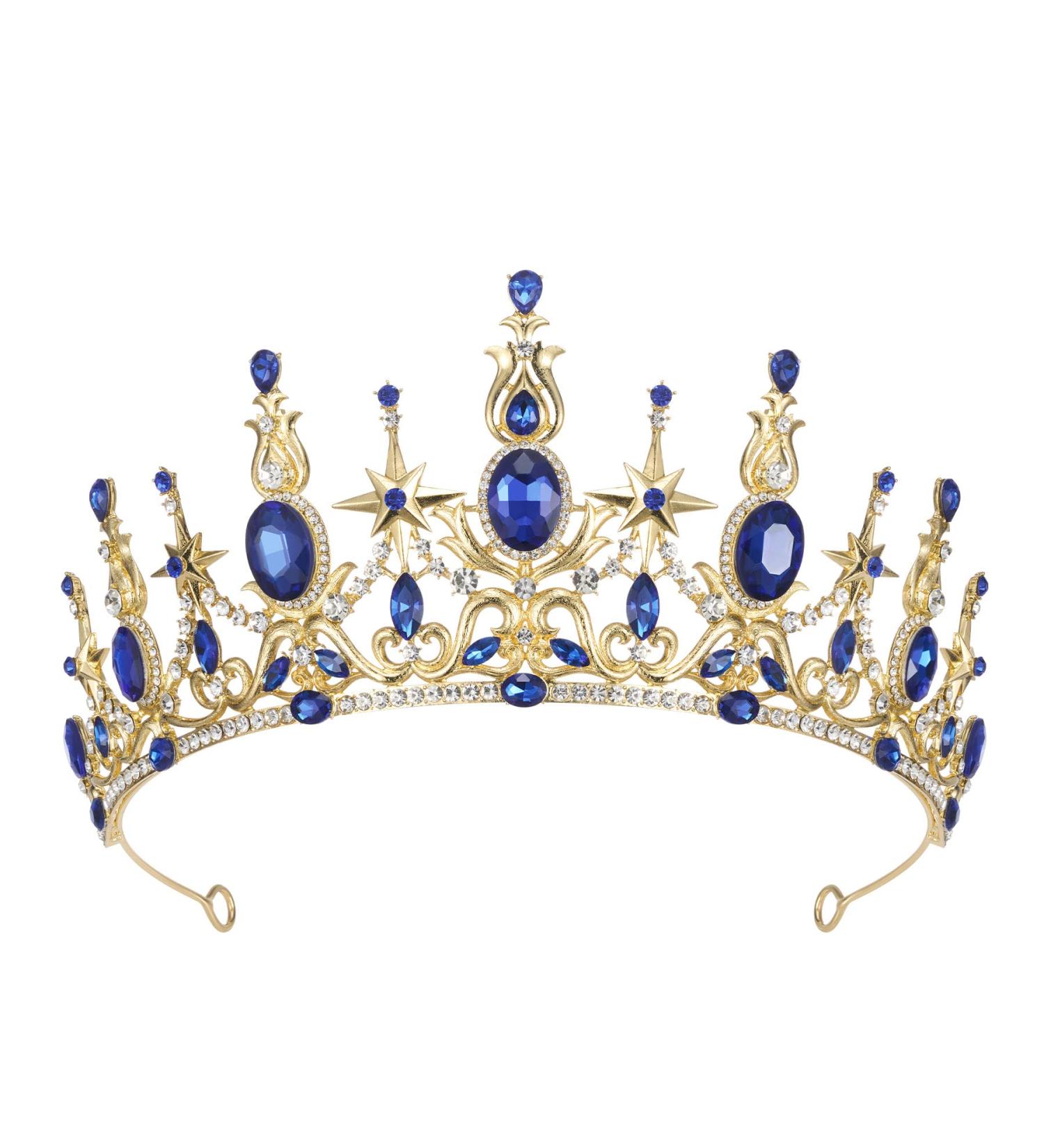 Sweetv Crystal Queen Crown Tiara for Wedding, Birthday, Prom - Shining Star - Buy Online on GoSupps.com