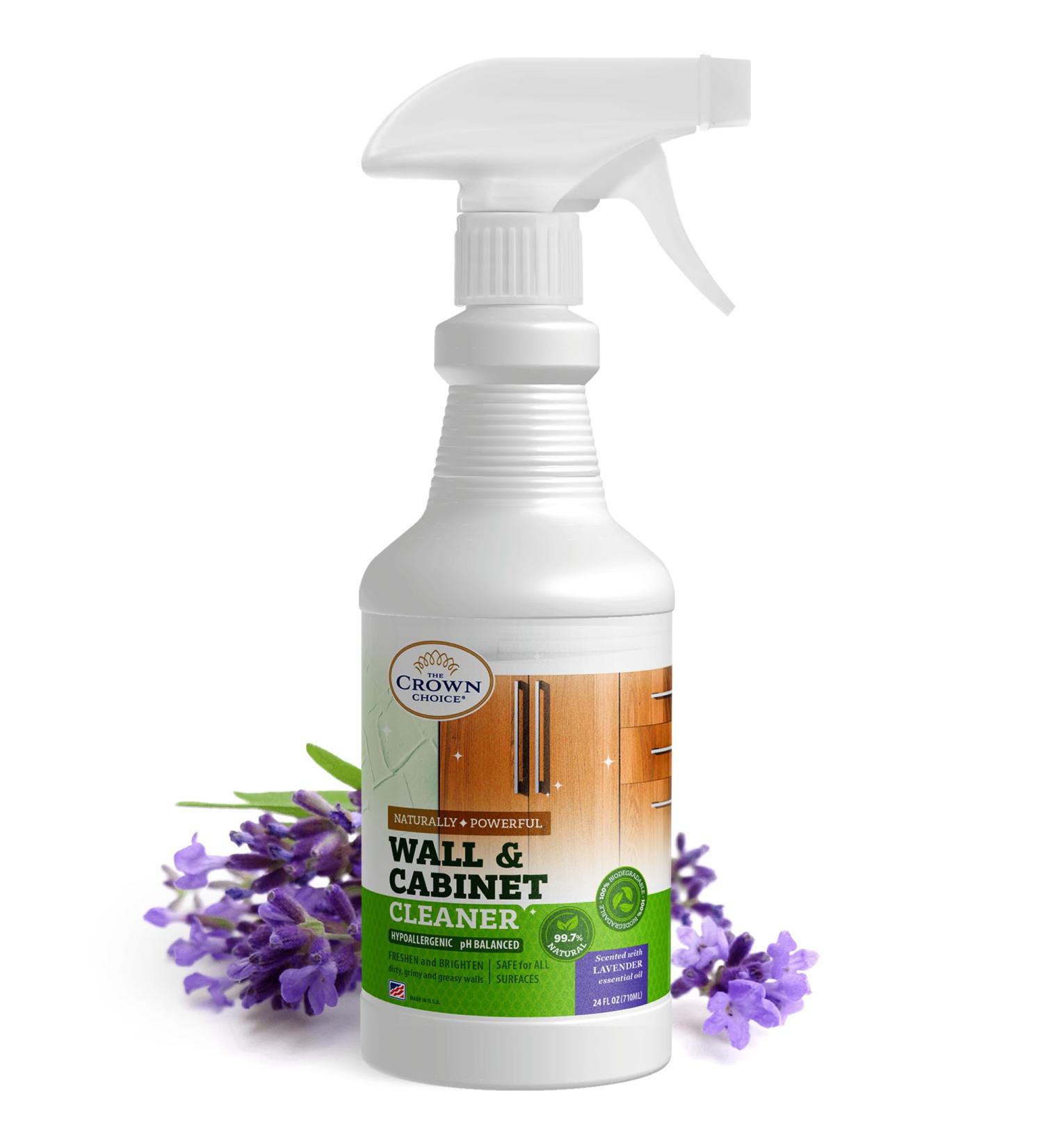 Natural Wall Cleaner Spray - 24oz Lavender Stain Remover for Painted Walls Ceilings Cabinets & More - Effective Dirt Dust Odor & Grease Remover - Multipurpose Cleaning Solution - Buy Online on GoSupps.com