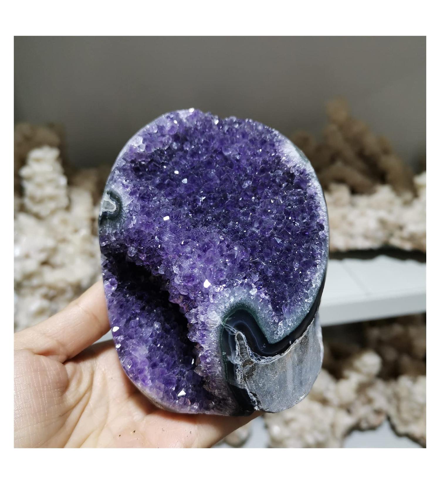 Crystal Rough Natural Crystal Rough 480g Natural Amethyst Quartz Cluster Uruguayan Crystal Gemstone Geode - Buy Online on GoSupps.com