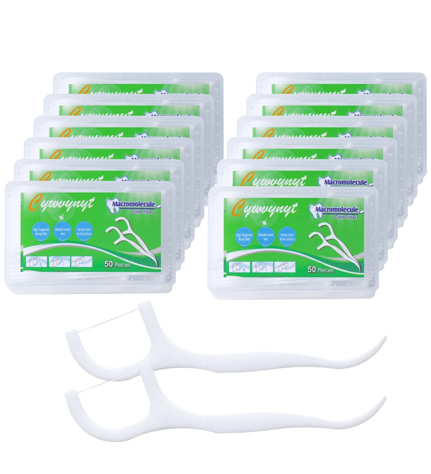 600PCS Dental Floss Sticks with Toothpick Holder - Y-Form Interdental Flossers for Effective Dental Care | Disposable Tooth Cleaner Sticks (12 Pack) - Buy Online on GoSupps.com