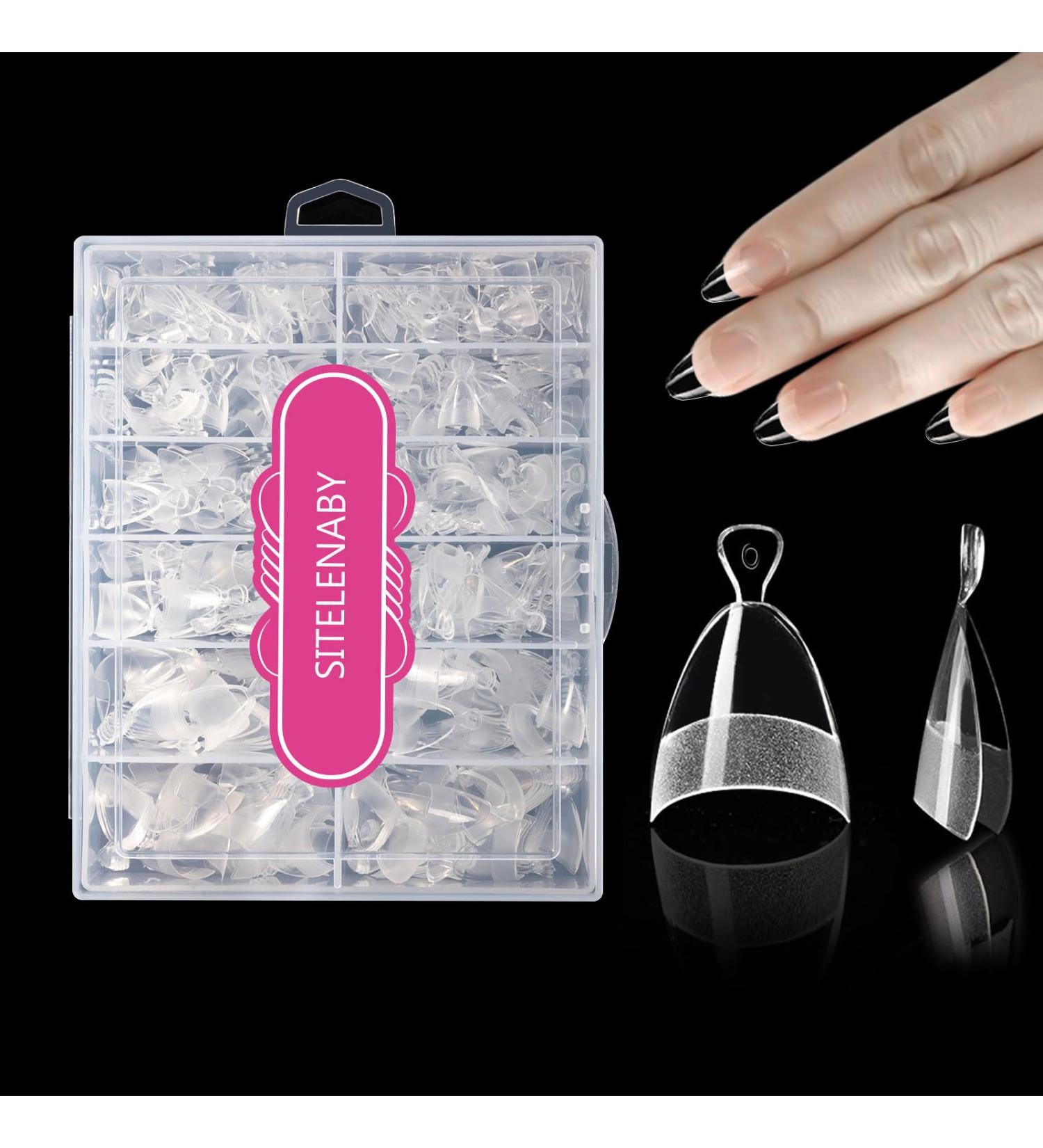 Buy SITELENABY 600pcs Half Cover Short Almond Nail Tips | Extra Short Soft Gel Tips for Salon | 12 Sizes Available - International Shipping - Buy Online on GoSupps.com