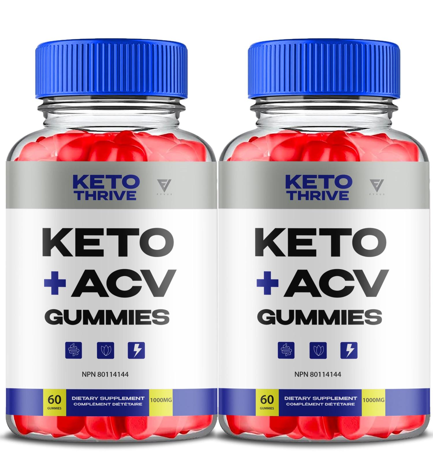 (2 Pack) Keto Thrive Keto ACV Gummies KetoThrive Canada Apple Cider Vinegar Advanced Strength Daily Multivitamin Supplement Compl ment multivitamin quotidien avanc ACV de Keto Thrive (120 Gummies) - Buy Online on GoSupps.com