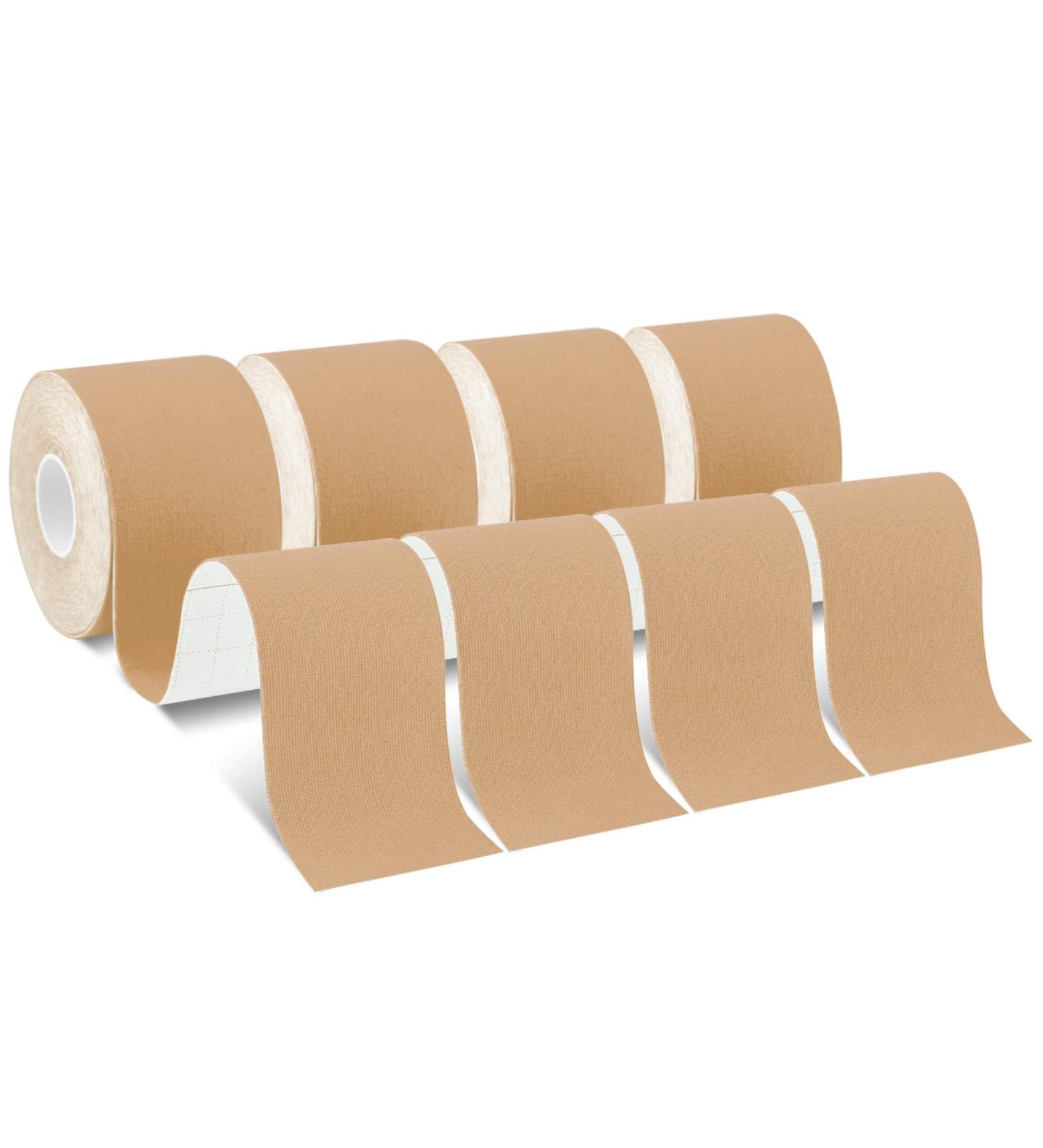 Laneco Kinesiology Tape 19.7ft Roll 4 Pack - Latex Free, Water Resistant Tape for Pain Relief & Injury Recovery | Free Taping Guide - Buy Online on GoSupps.com