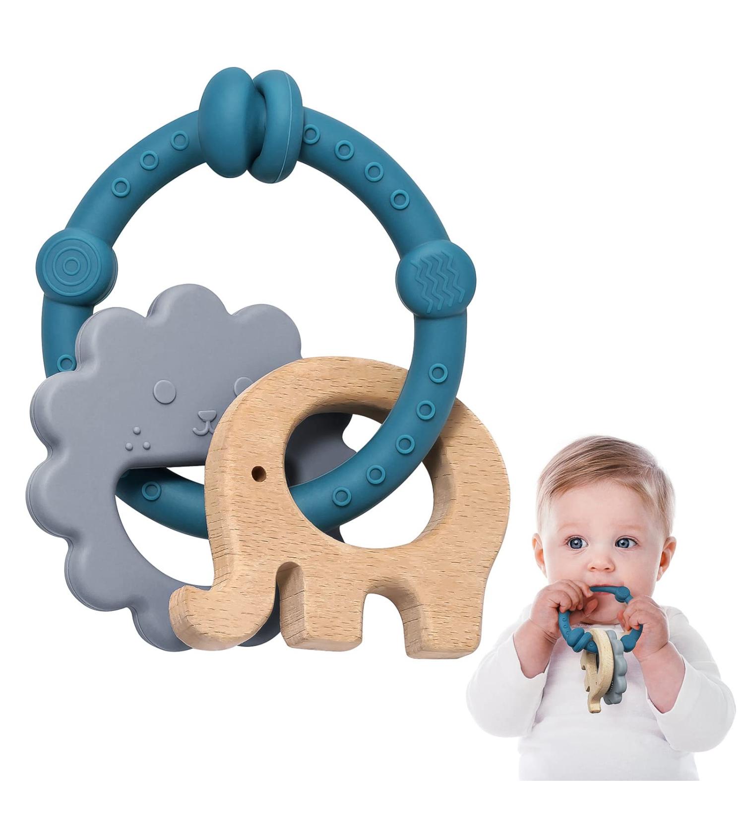 Buy Tyry.hu Blue Elephant Silicone Baby Bite Ring - BPA-Free Teething Bracelet & Cooling Chew Toy for Newborns - Buy Online on GoSupps.com