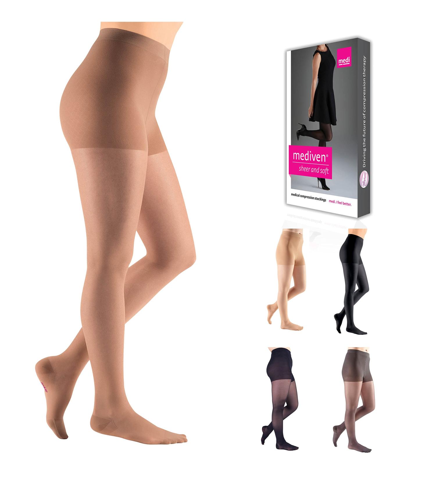 mediven Sheer & Soft Women's 20-30 mmHg Compression Pantyhose - Closed Toe, Natural - Size III - Buy Online on GoSupps.com