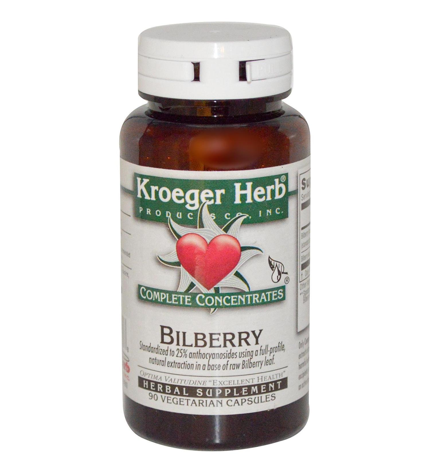 Kroeger Herb Products - Bilberry Complete Concentrate 90 cap Vegi