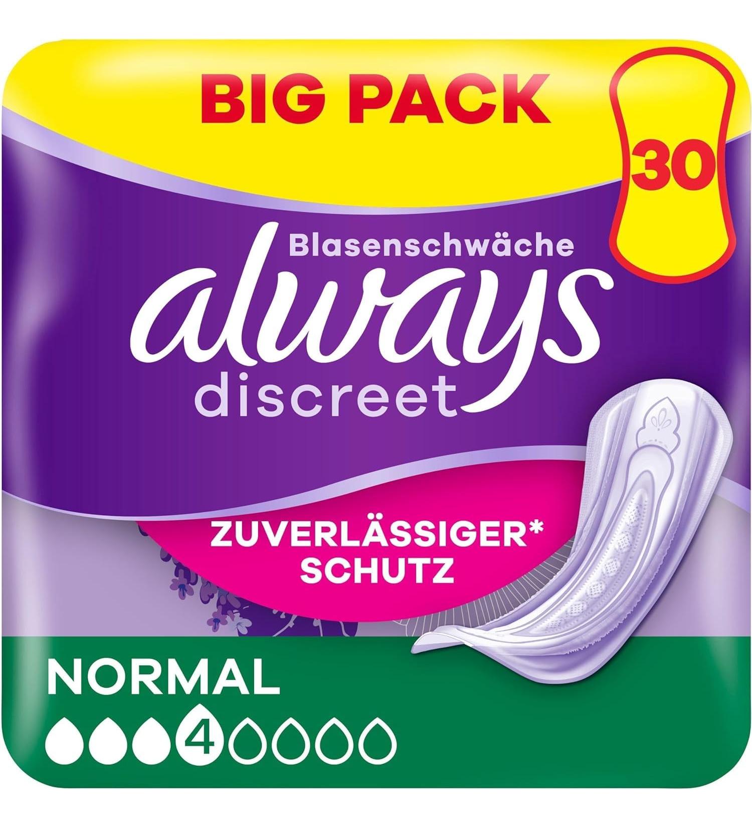 Always Discreet Incontinence Pads for Women - All-Round Protection & Incredible Discretion (30 Pieces) - Buy Online on GoSupps.com