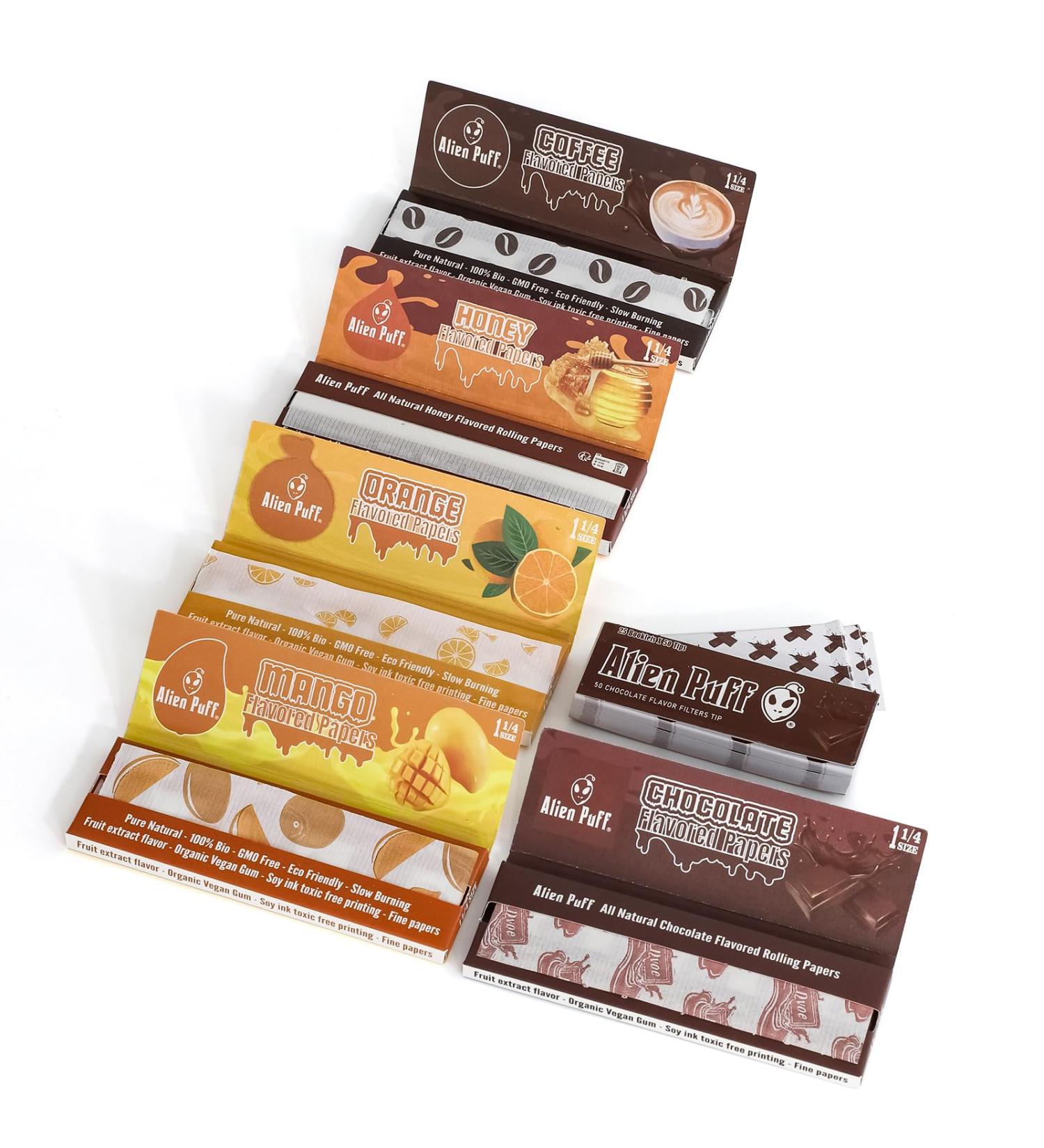 Flavored Rolling Papers 1 1/4 Size Rolling Papers set 7 Pack Mixed Ultra-Thin Classic Flavored Paper Fruit Attraction Fragrance With Tips - Buy Online on GoSupps.com