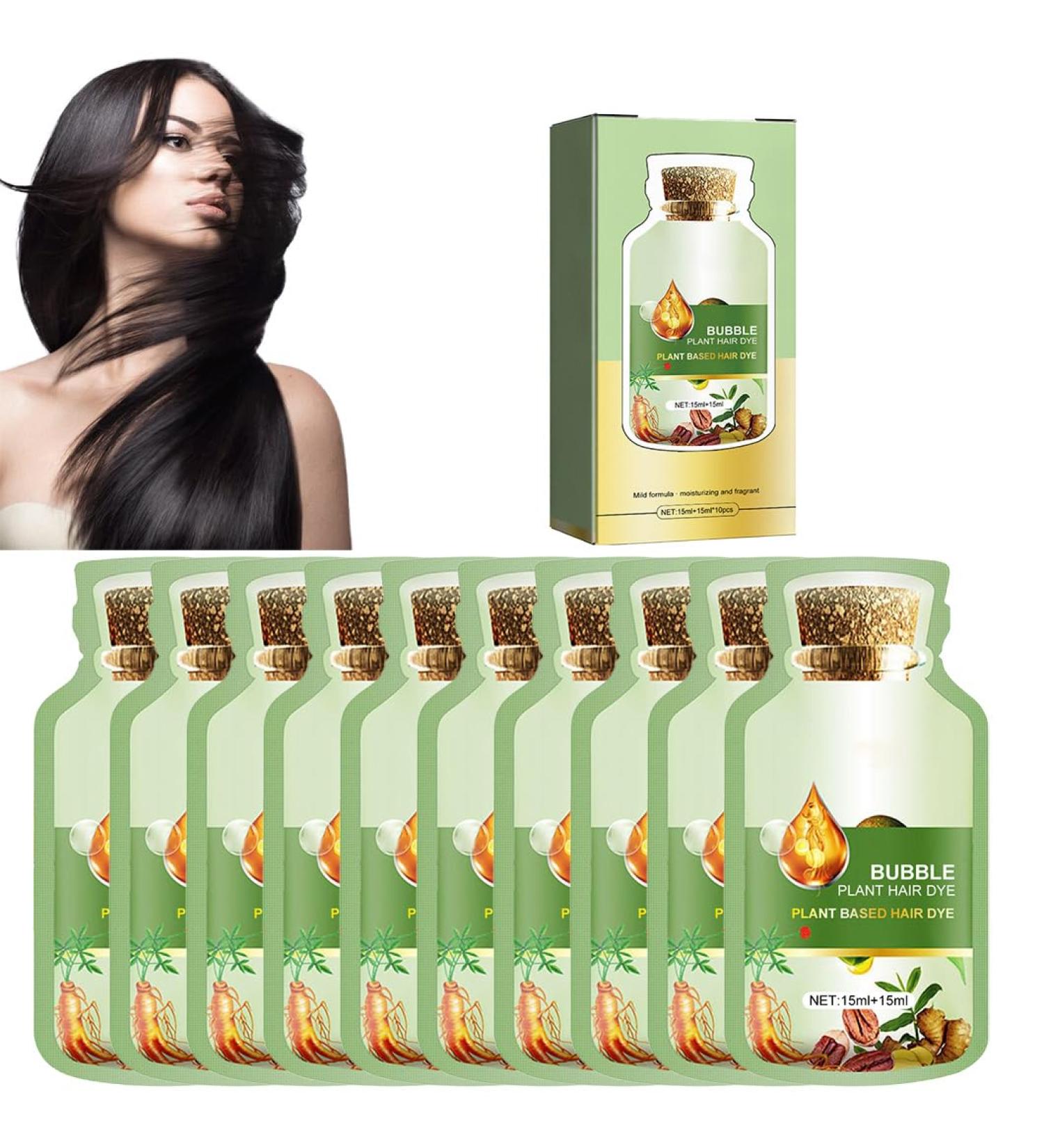 2024 natural plant hair dye natural plant hair dye 30ml 10 packs/box new plant bubble hair dye natural shampoo (2 Black color) Black Color 2 - Buy Online on GoSupps.com