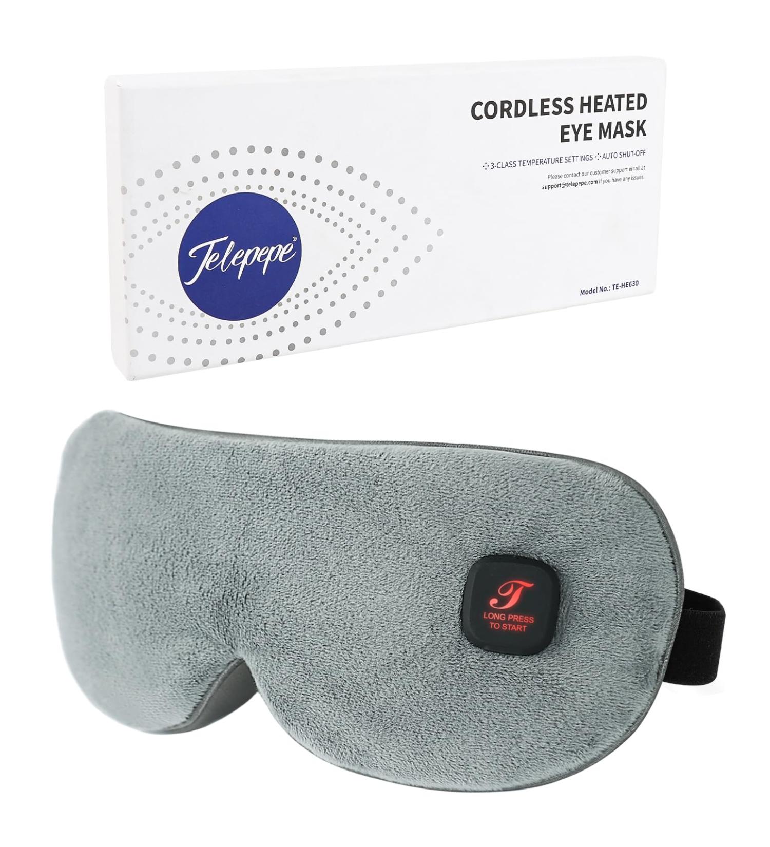 Cordless Heated Eye Mask for Dry Eyes - Warm Compress for Blepharitis & Styes 3 Heat Levels Washable Rechargeable Travel-Friendly (Grey - Buy Online on GoSupps.com