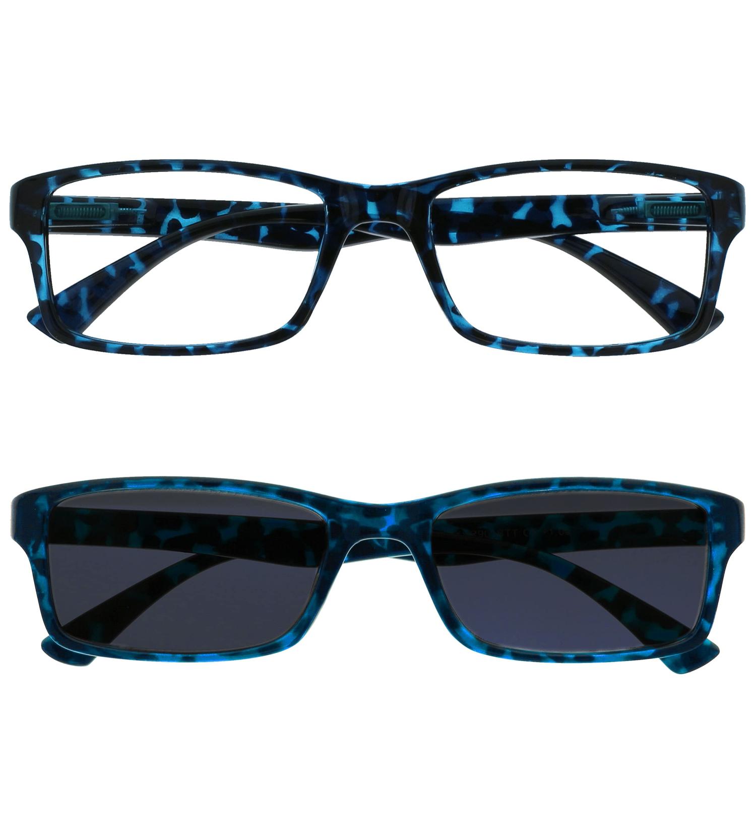 Buy Blue Tortoise Reading Glasses Double Pack +3.50 - UV Protection for Men & Women - Buy Online on GoSupps.com