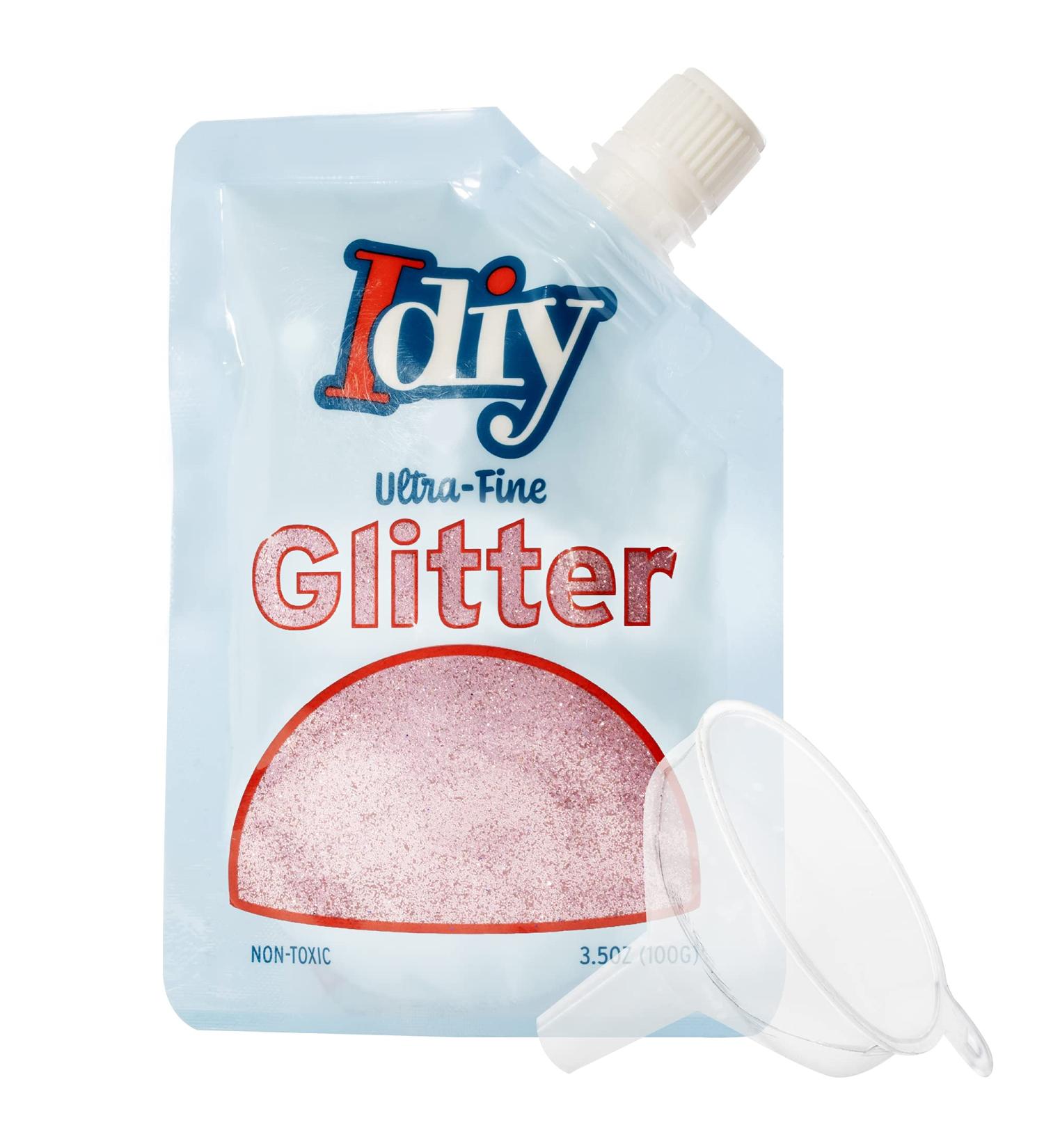 iDIY Ultra Fine Glitter 100g Pouch - Bubblegum Pink - Ideal for Crafts, Projects & Resin - Easy-Pour Bag & Funnel - Buy Online on GoSupps.com