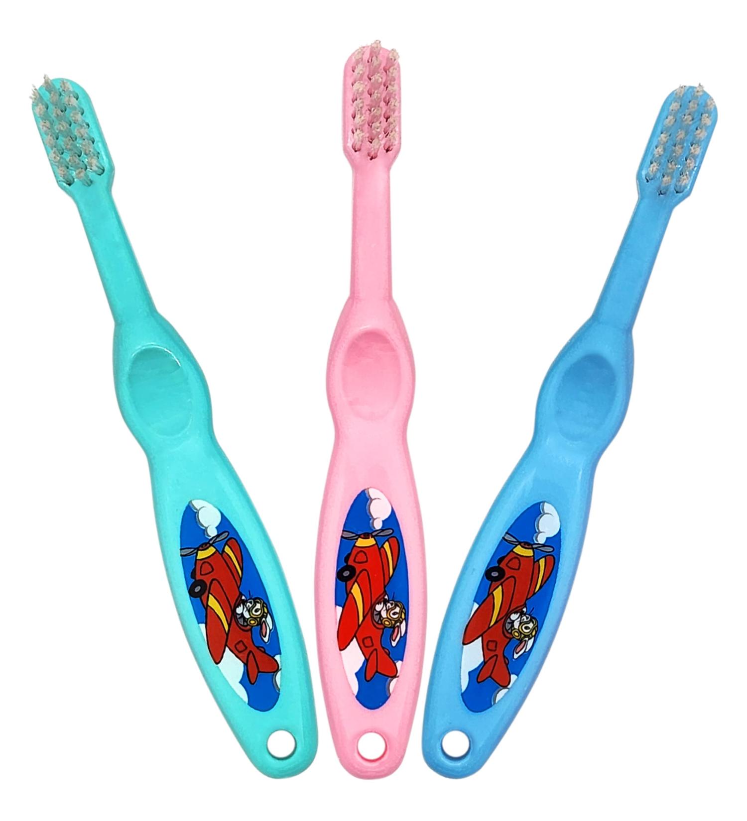 Set of 3 Cute Baby Toothbrushes - Soft Bristles for Boys and Girls | Great Gift for Toddlers - Buy Online on GoSupps.com