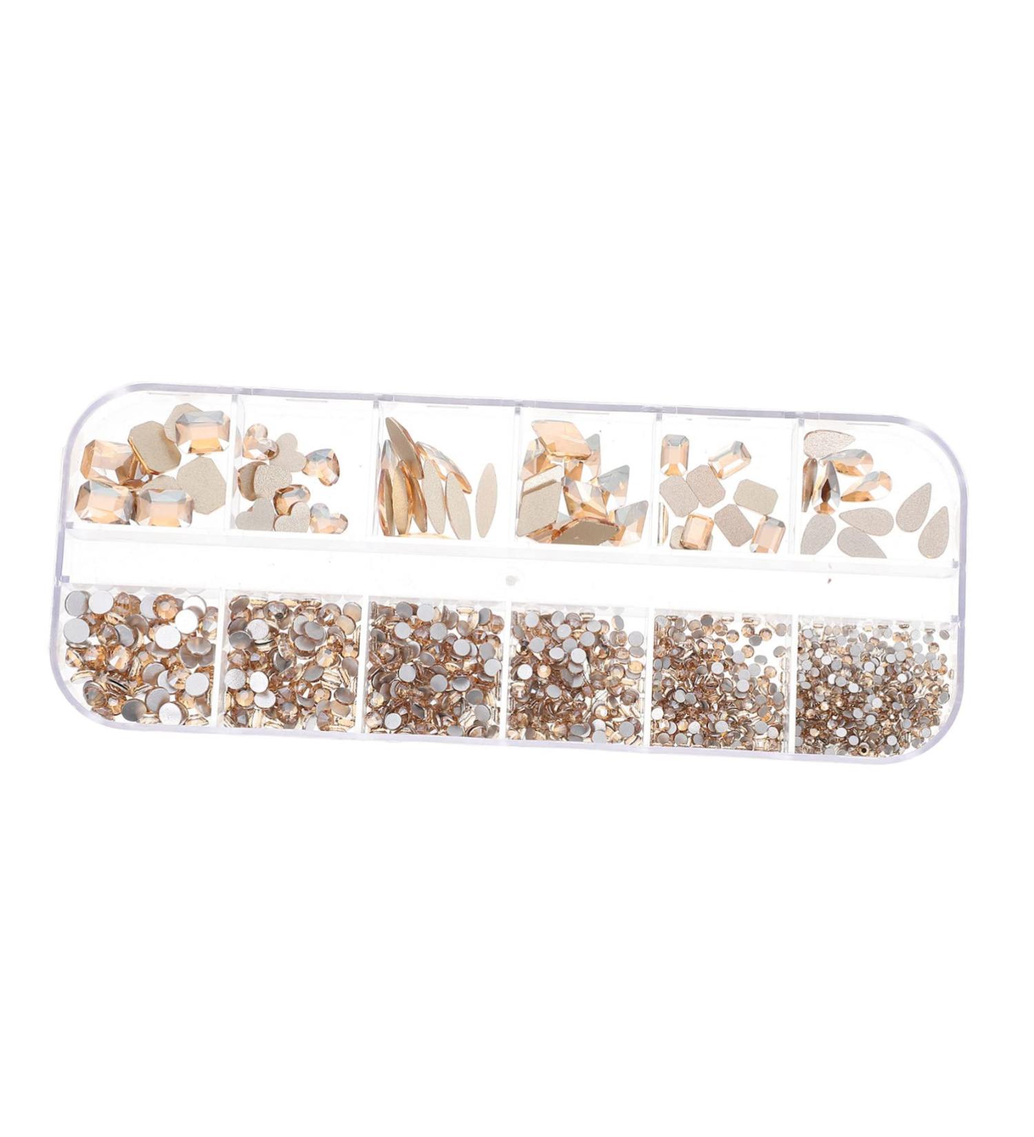 FRCOLOR 1 Box Nail Art Flat Drill Rhinestone Nail Decors Nails Decoration Rhinestones gems Stones DIY Nail Charms Diamond Decor Flatback Nail Rhinestones Glass Manicure Shaped Drill - Buy Online on GoSupps.com