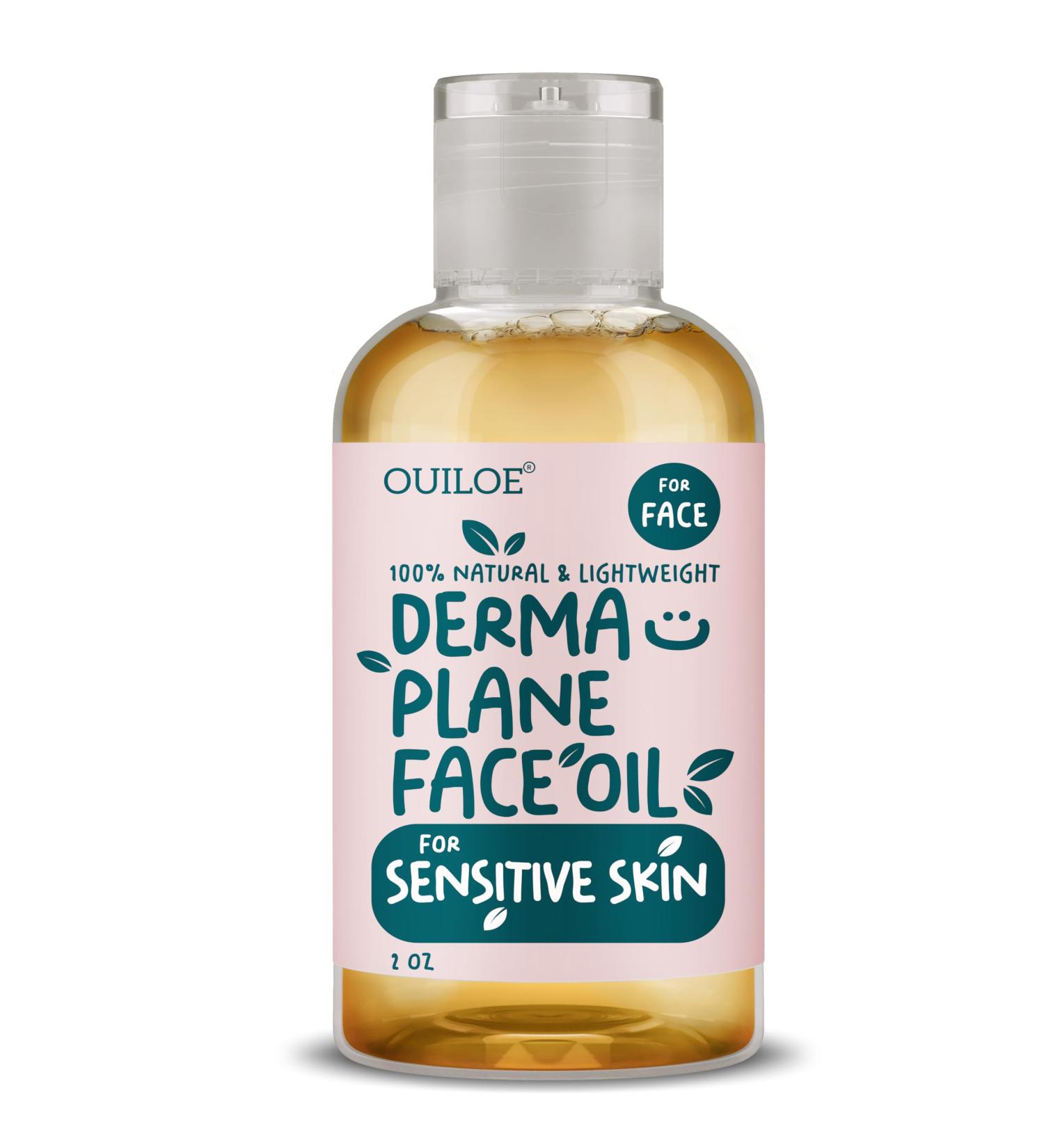 Dermaplane Oil for Women with Sensitive Skin - Face Shaving Oil - Non Comedogenic Fragrance Free Natural & Lightweight - Use with Dermaplane Razor for Women Face 2oz by Ouiloe For Sensitive Skin 2 Fl Oz (Pack of 1) - Buy Online on GoSupps.com