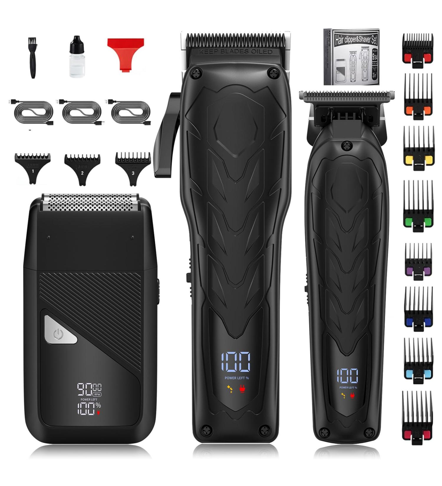 Suttik Professional Hair Clippers for Men - 3 in 1 Cordless Hair Cutting Kit with LED Display Electric Razor & Trimmers Set - Perfect Gift for Men - Buy Online on GoSupps.com