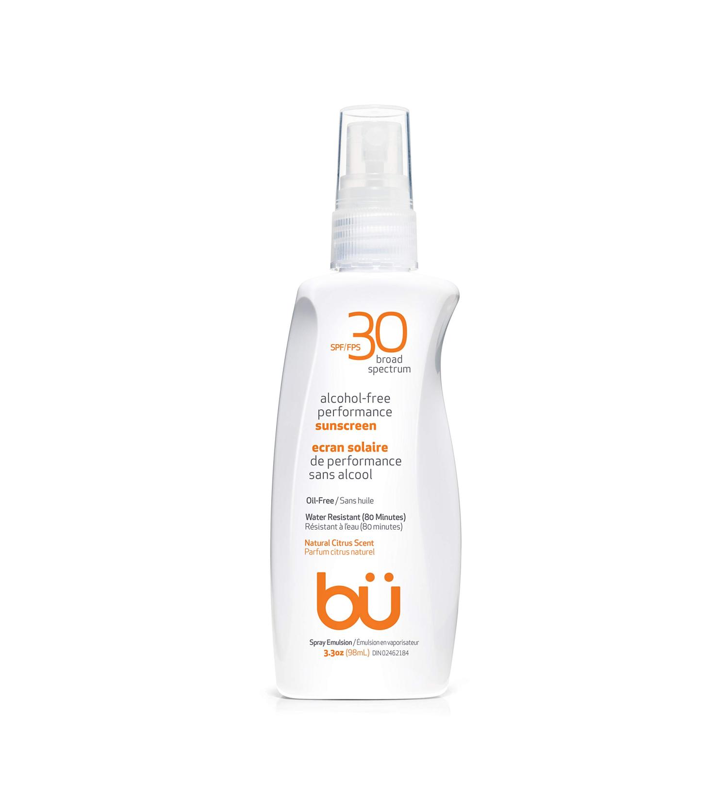 Bu SPF 30 Ultrafine WOWmist Sunscreen Spray - Non Greasy, Non Toxic, Non Comedogenic. Sweat & Water-Resistant for Travel, Sport, and Sensitive Skin - Natural Citrus (3.3 oz) - Buy Online on GoSupps.com